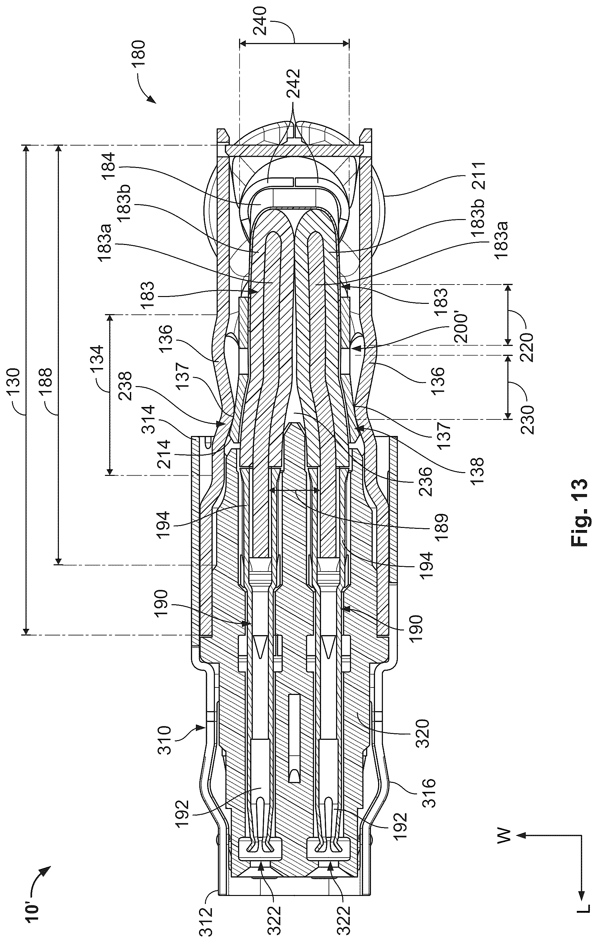 Patent US12322909 Figure 15 – Angled subassembly for an angled connector
