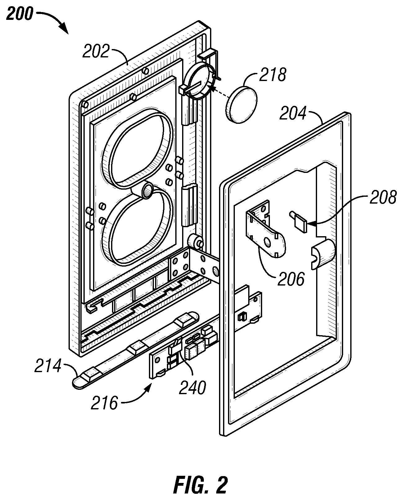 Patent US12322910 Figure 2 – Electrical outlet cover with integrated lighting with connectivity