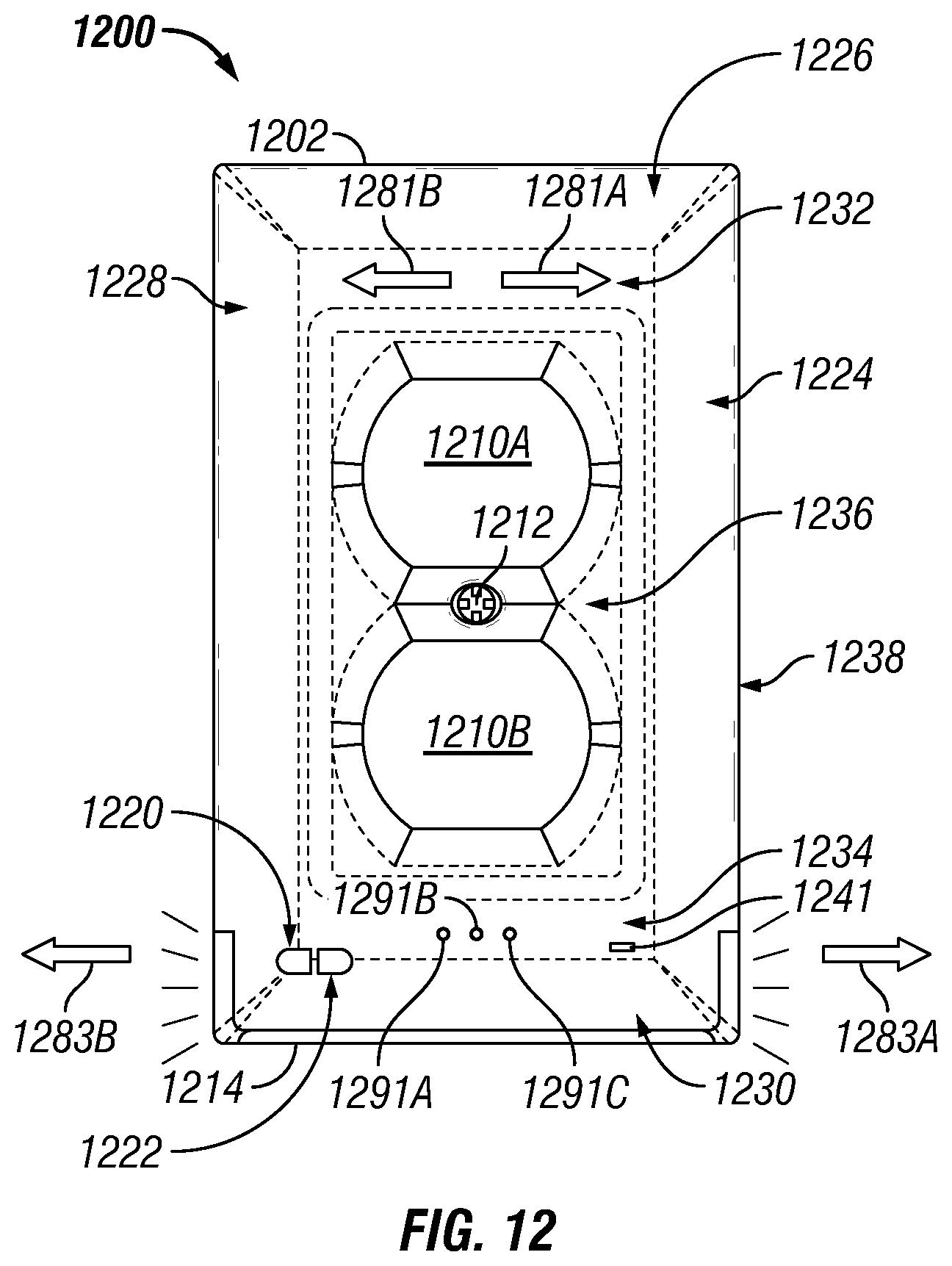 Patent US12322910 Figure 11 – Electrical outlet cover with integrated lighting with connectivity