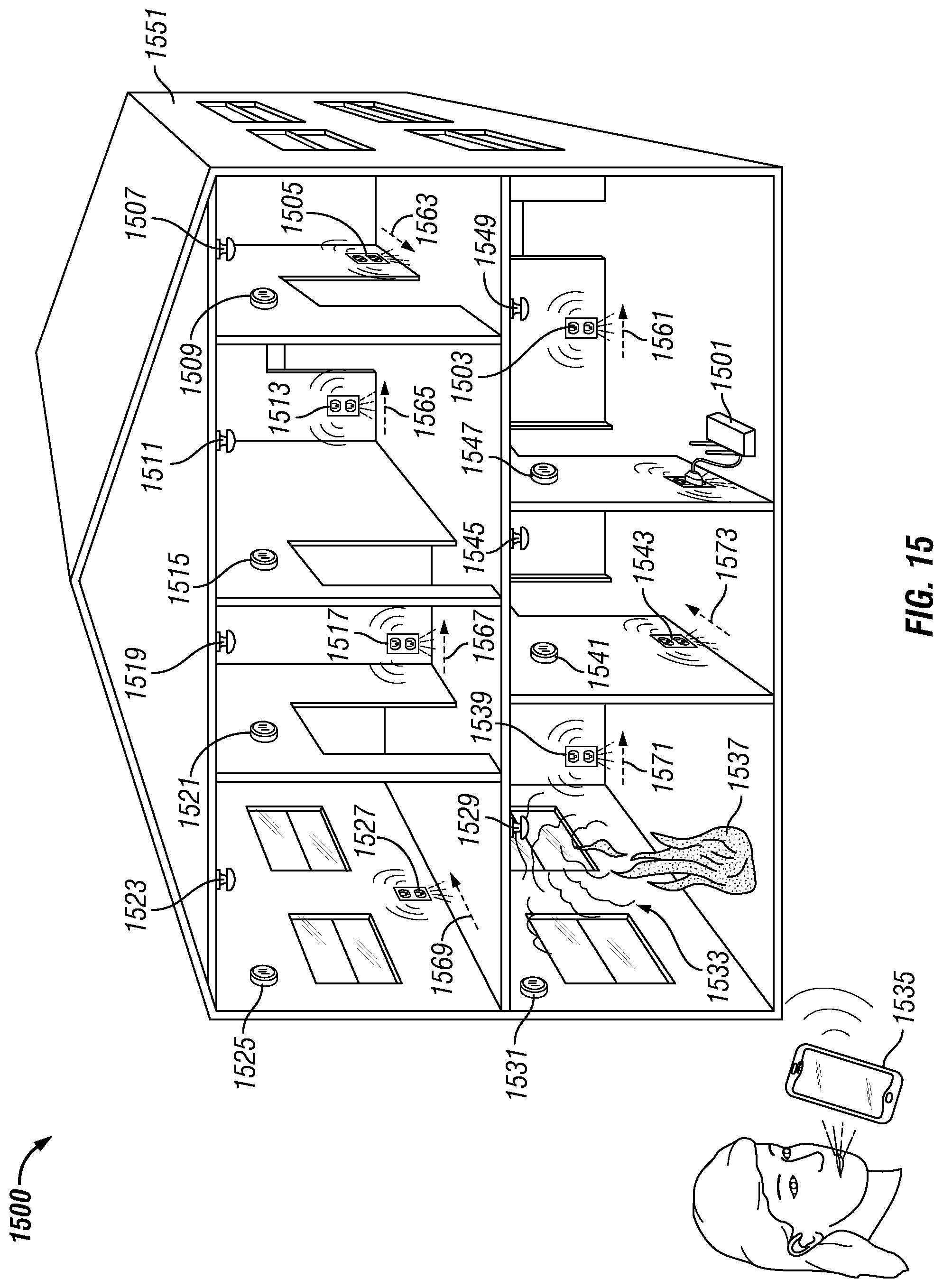 Patent US12322910 Figure 14 – Electrical outlet cover with integrated lighting with connectivity