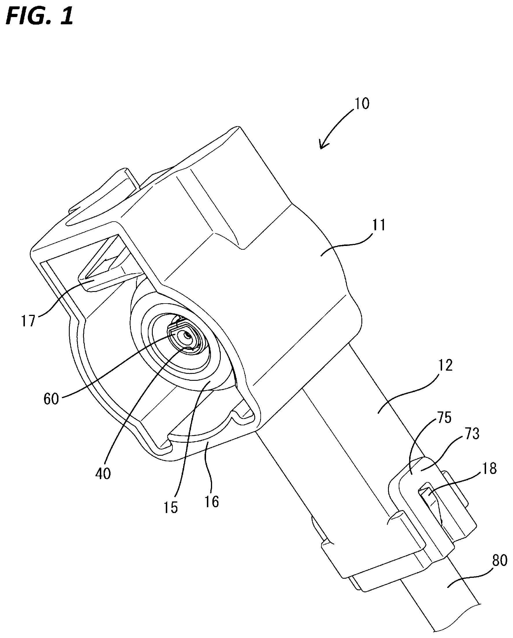Patent US12322913 Figure 1 – Connector with improved shielding