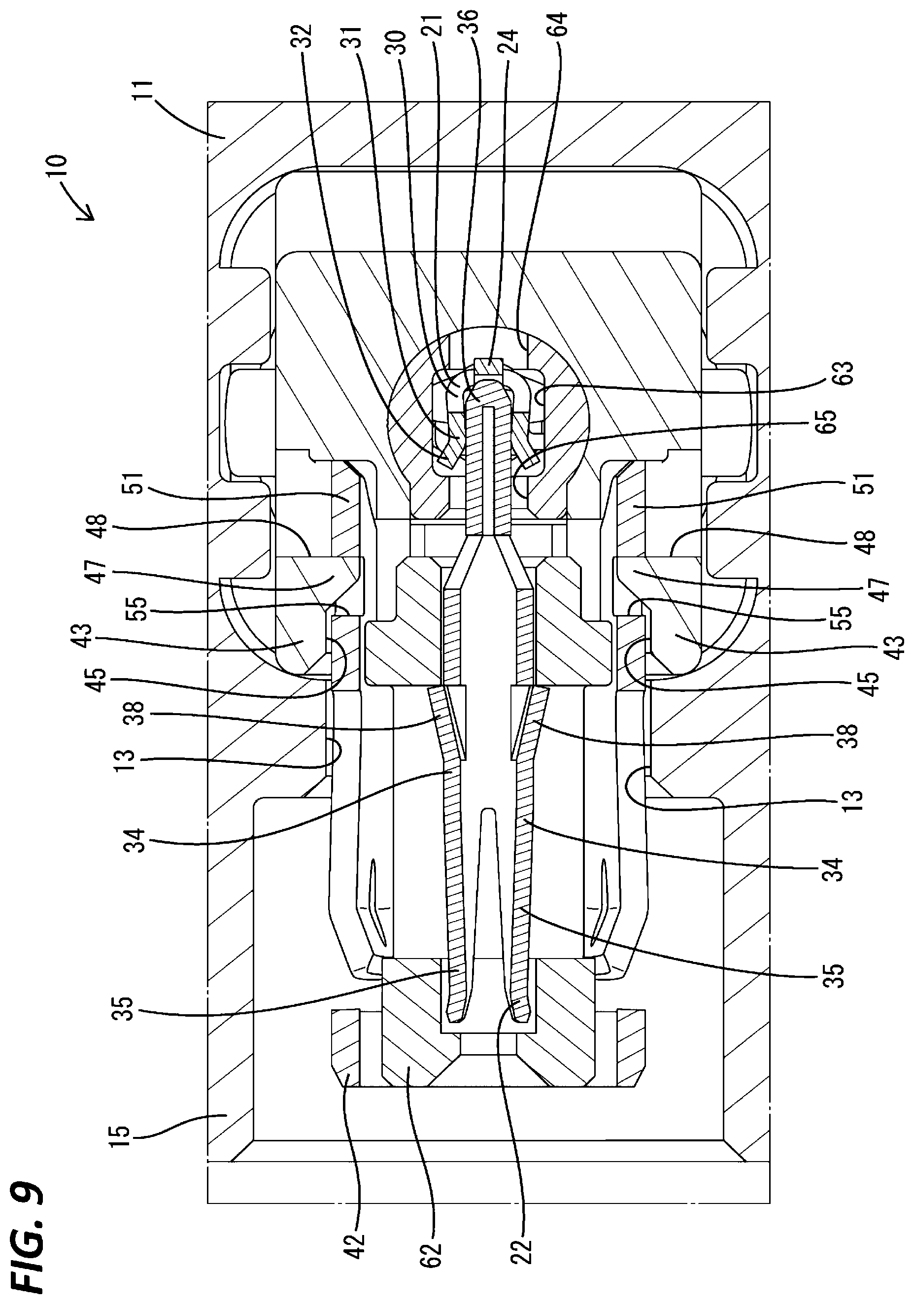 Patent US12322913 Figure 9 – Connector with improved shielding