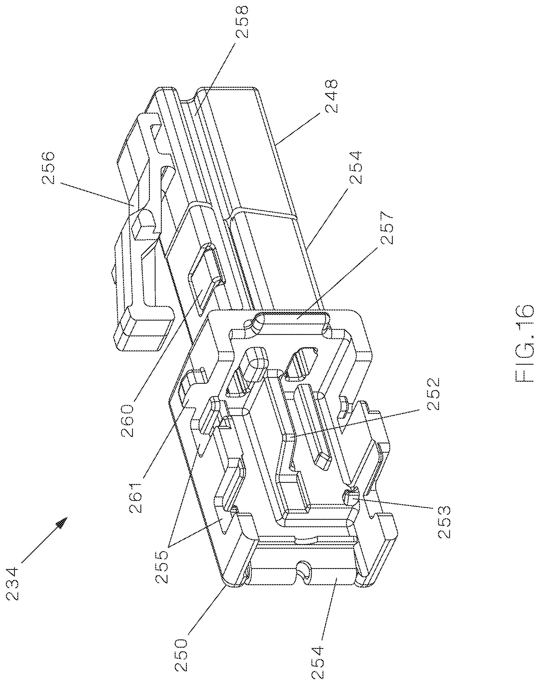 Patent US12322914 Figure 16 – Field terminable single pair ethernet connector with angled contacts