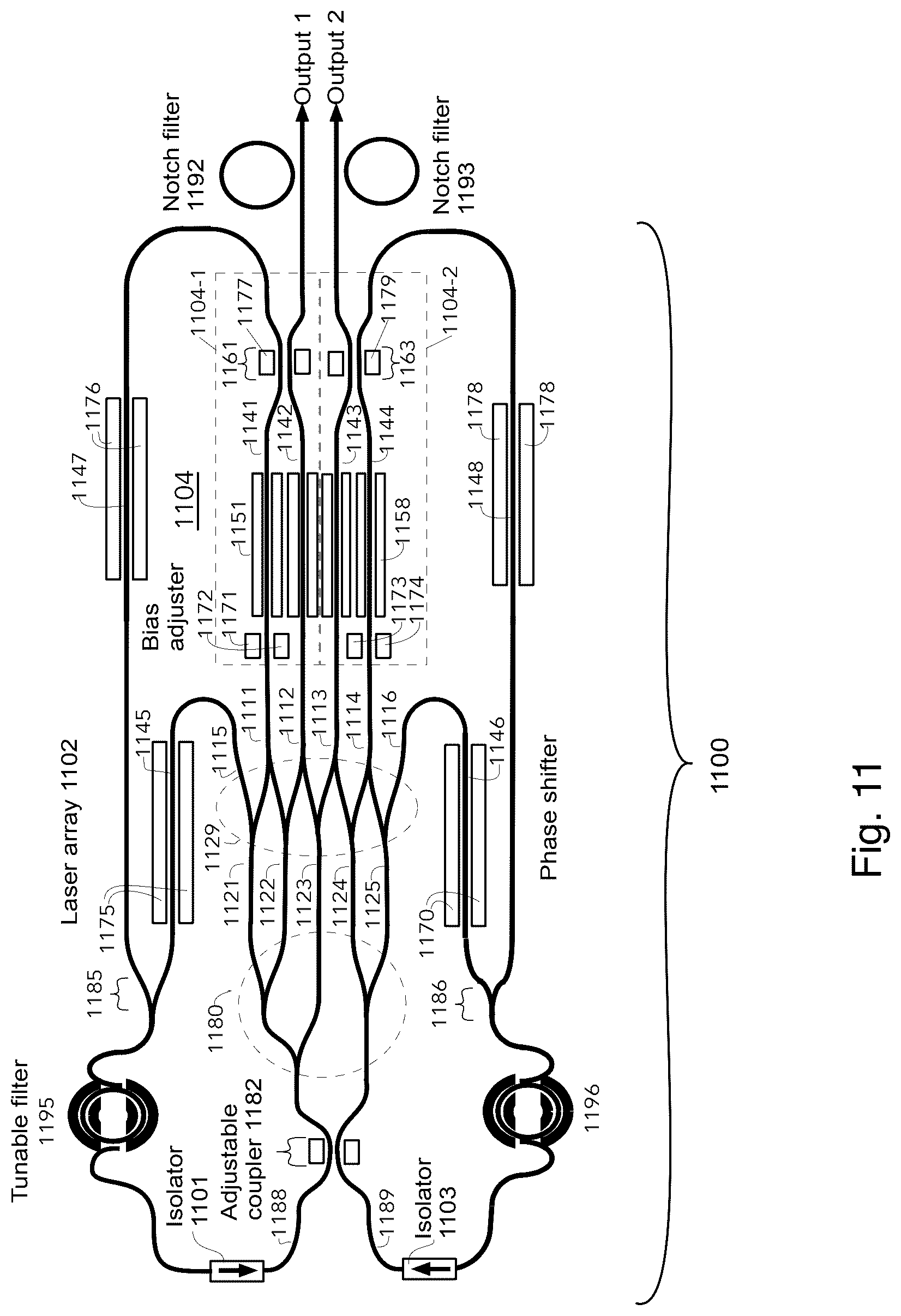 Patent US12322927 Figure 13 – Integrated multistripe laser and modulator
