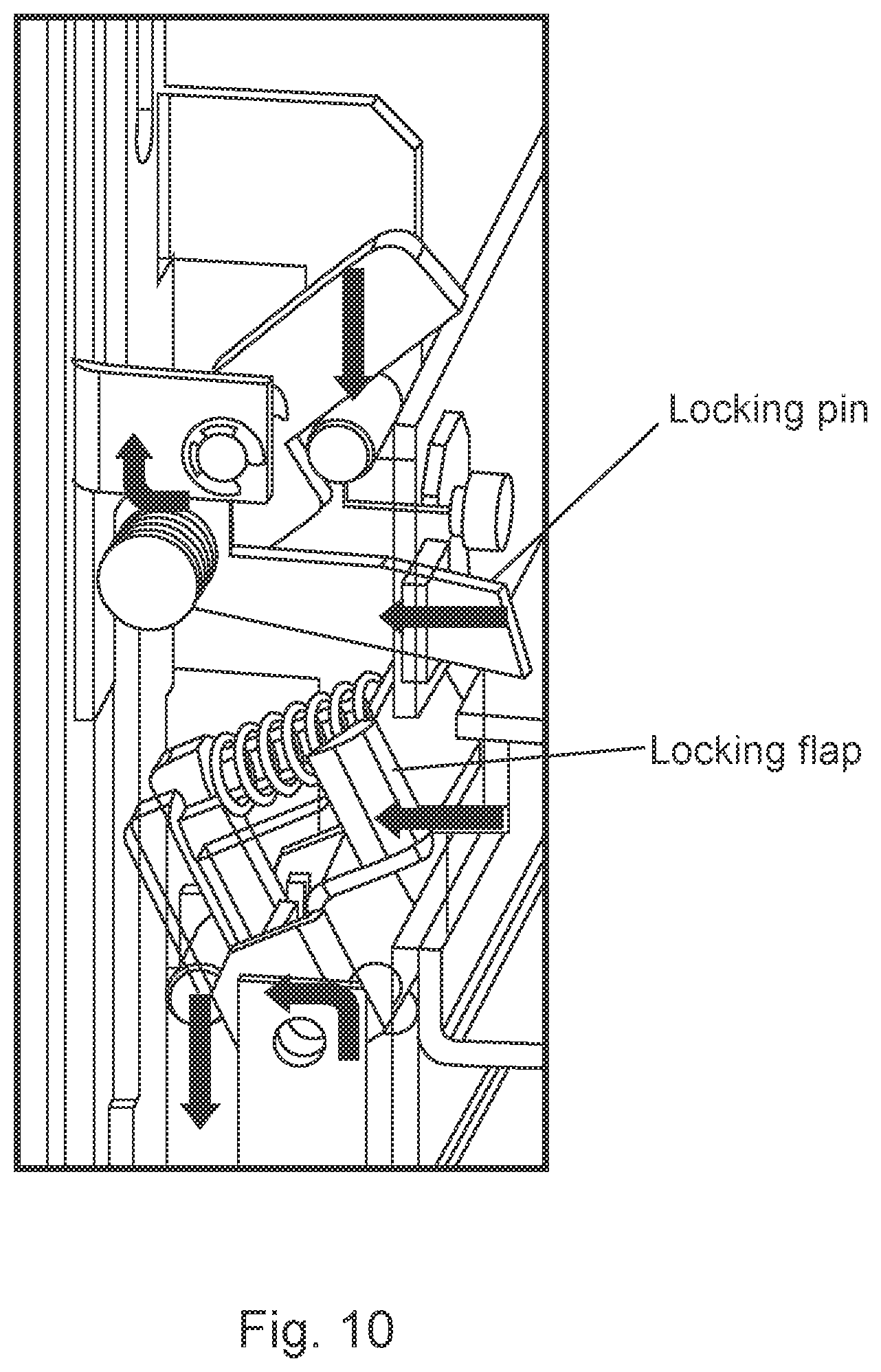 Patent US12322932 Figure 10 – Interlock system for a low, medium or high voltage switchgear