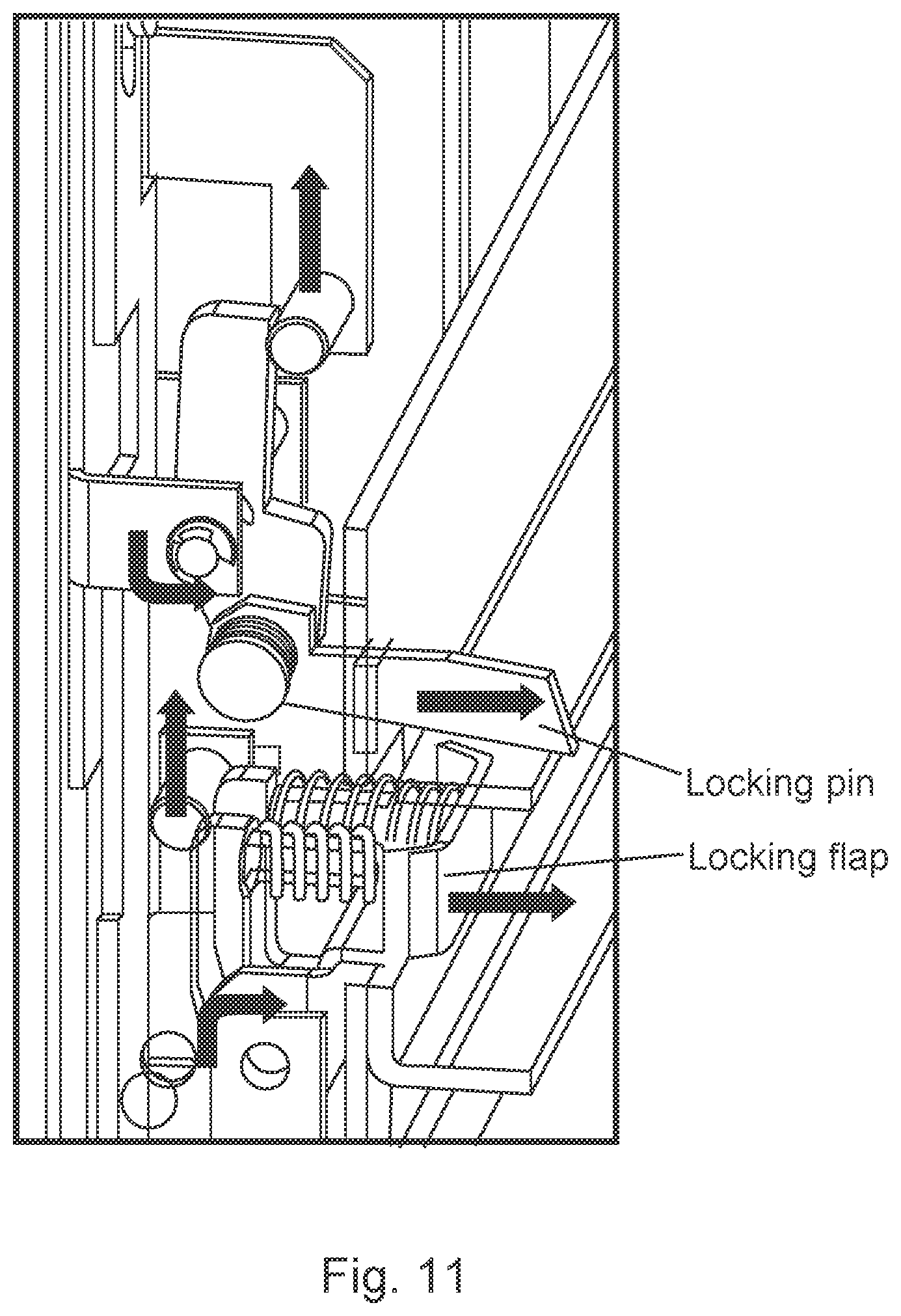 Patent US12322932 Figure 11 – Interlock system for a low, medium or high voltage switchgear