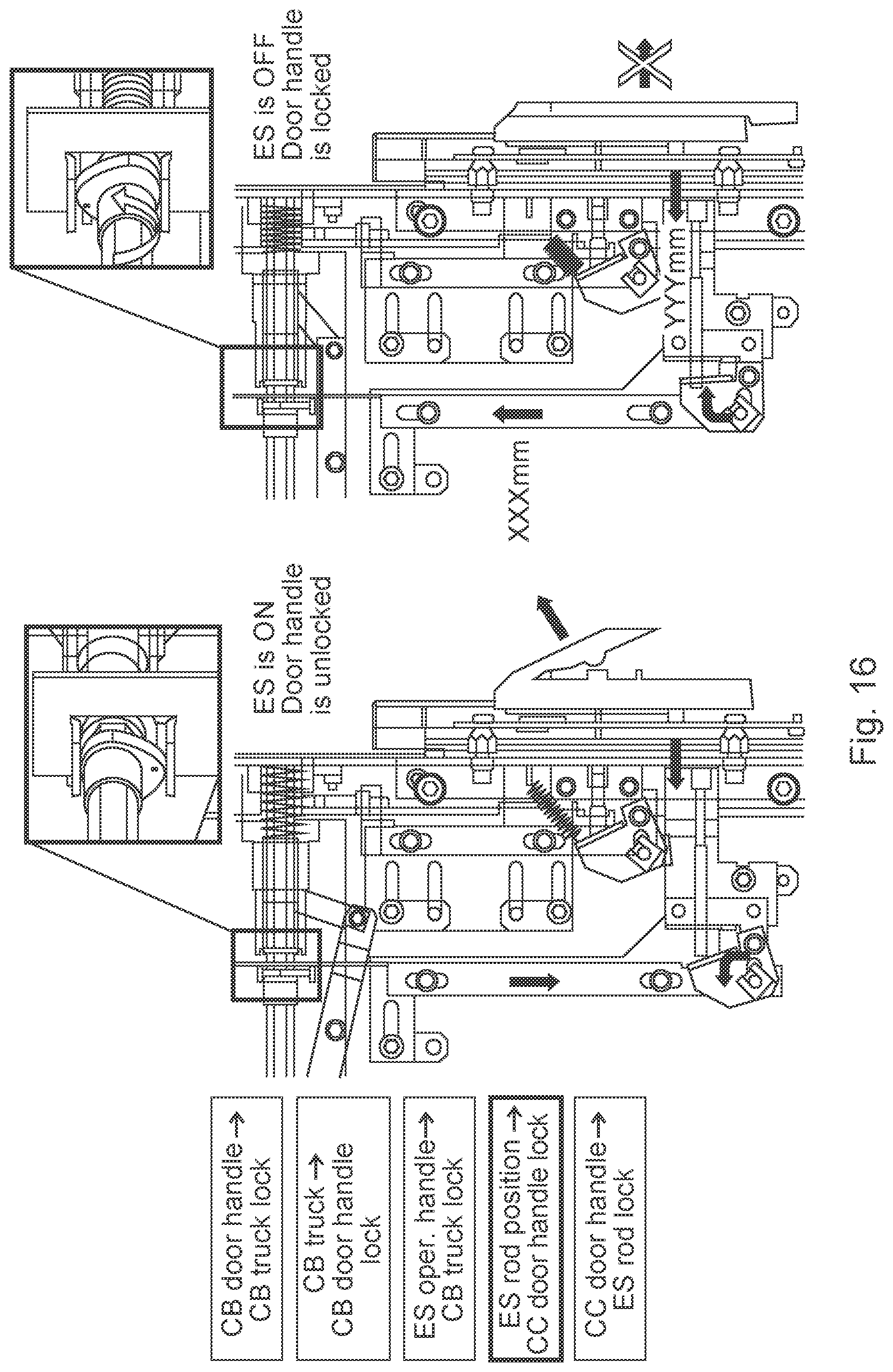 Patent US12322932 Figure 16 – Interlock system for a low, medium or high voltage switchgear