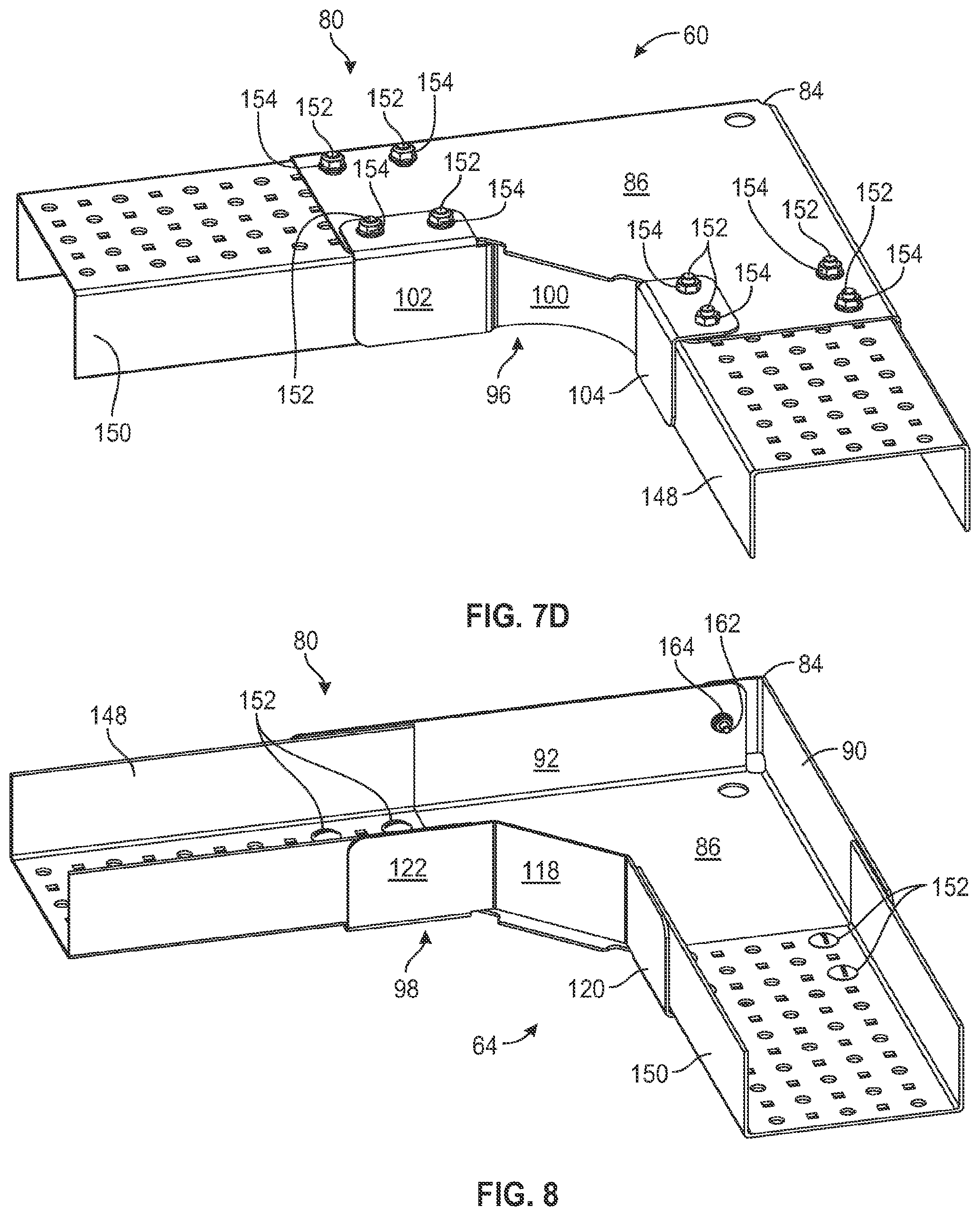 Patent US12322943 Figure 12 – Non-welded horizontal cable tray redirector