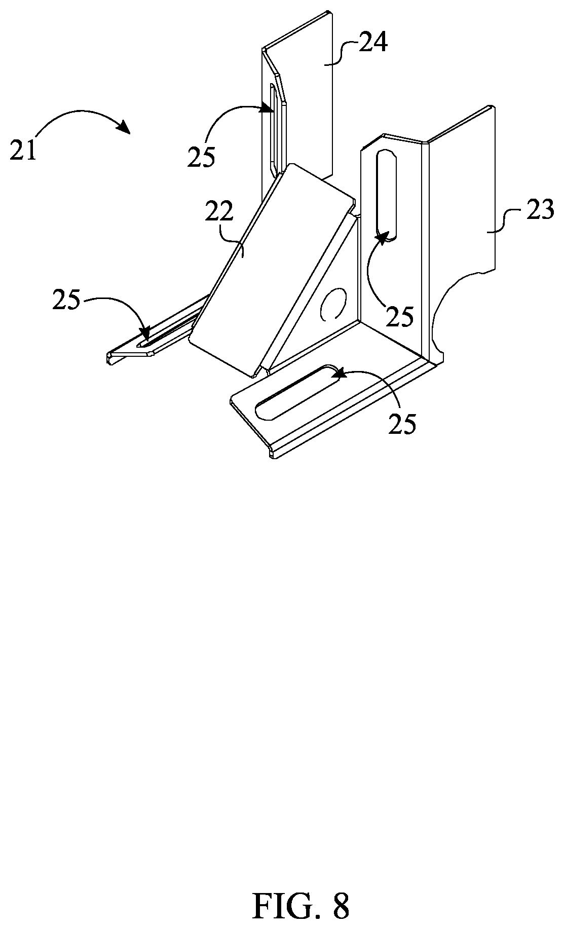 Patent US12322946 Figure 8 – Low voltage cable conduit system for stadium seating flooring
