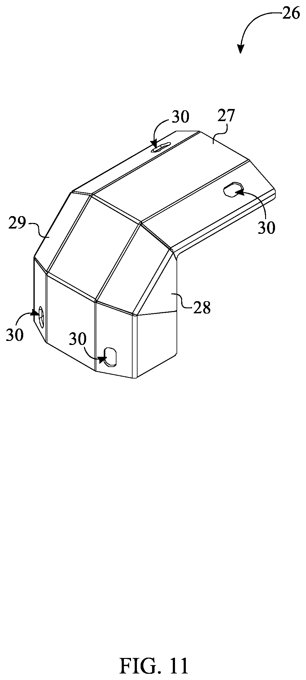 Patent US12322946 Figure 11 – Low voltage cable conduit system for stadium seating flooring