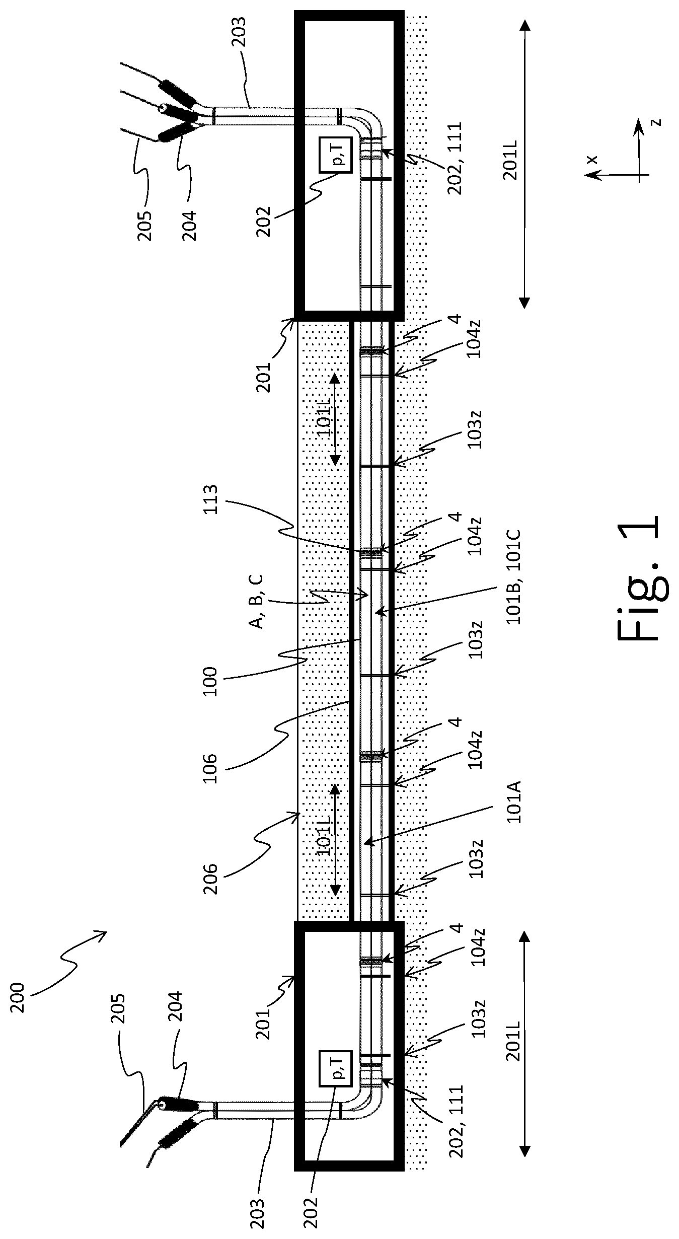 Patent US12322947 Figure 1 – Compact underground GIS for high-voltage gas-insulated substation (GIS), busbars and lines (GIL)