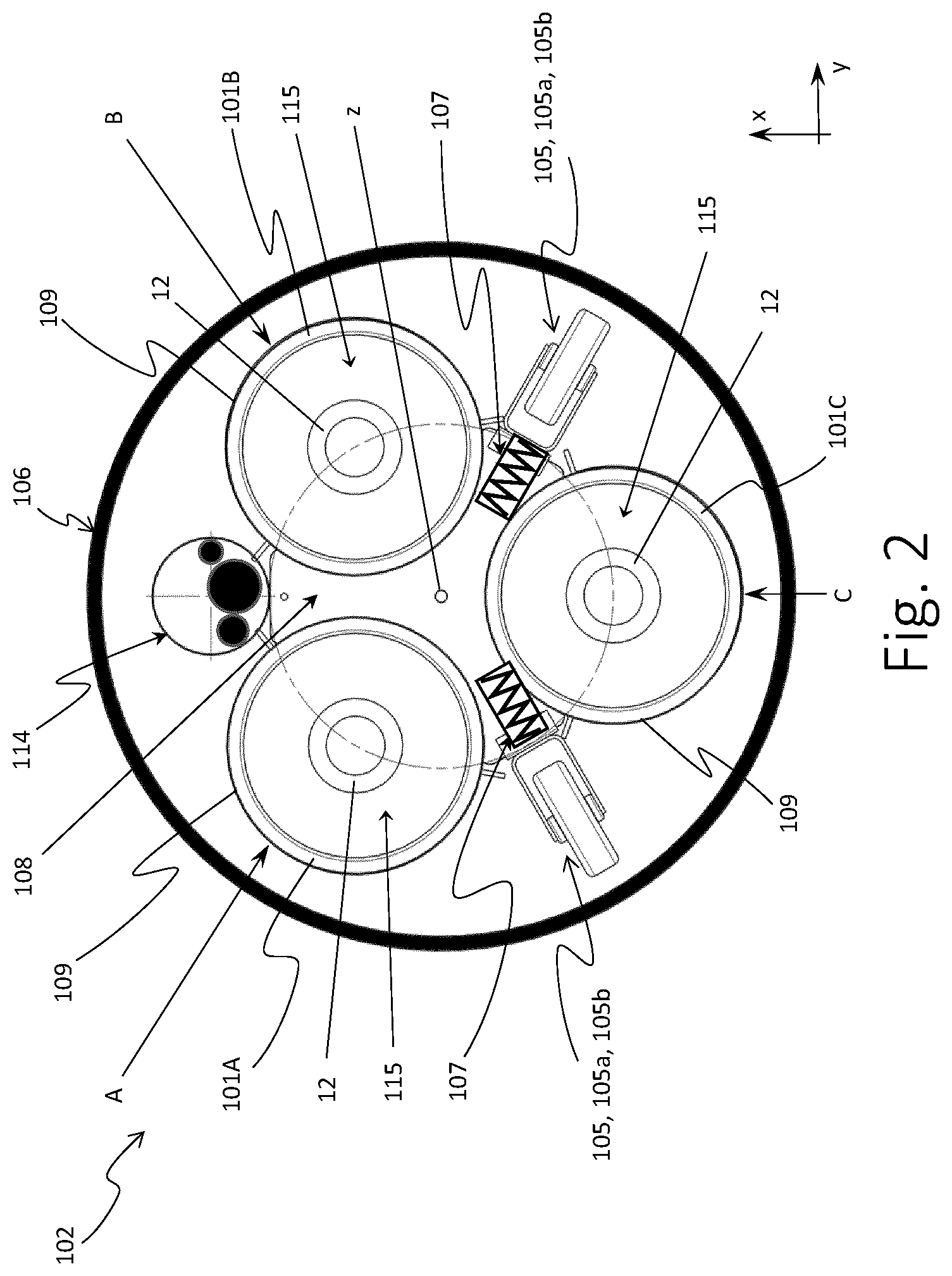 Patent US12322947 Figure 2 – Compact underground GIS for high-voltage gas-insulated substation (GIS), busbars and lines (GIL)