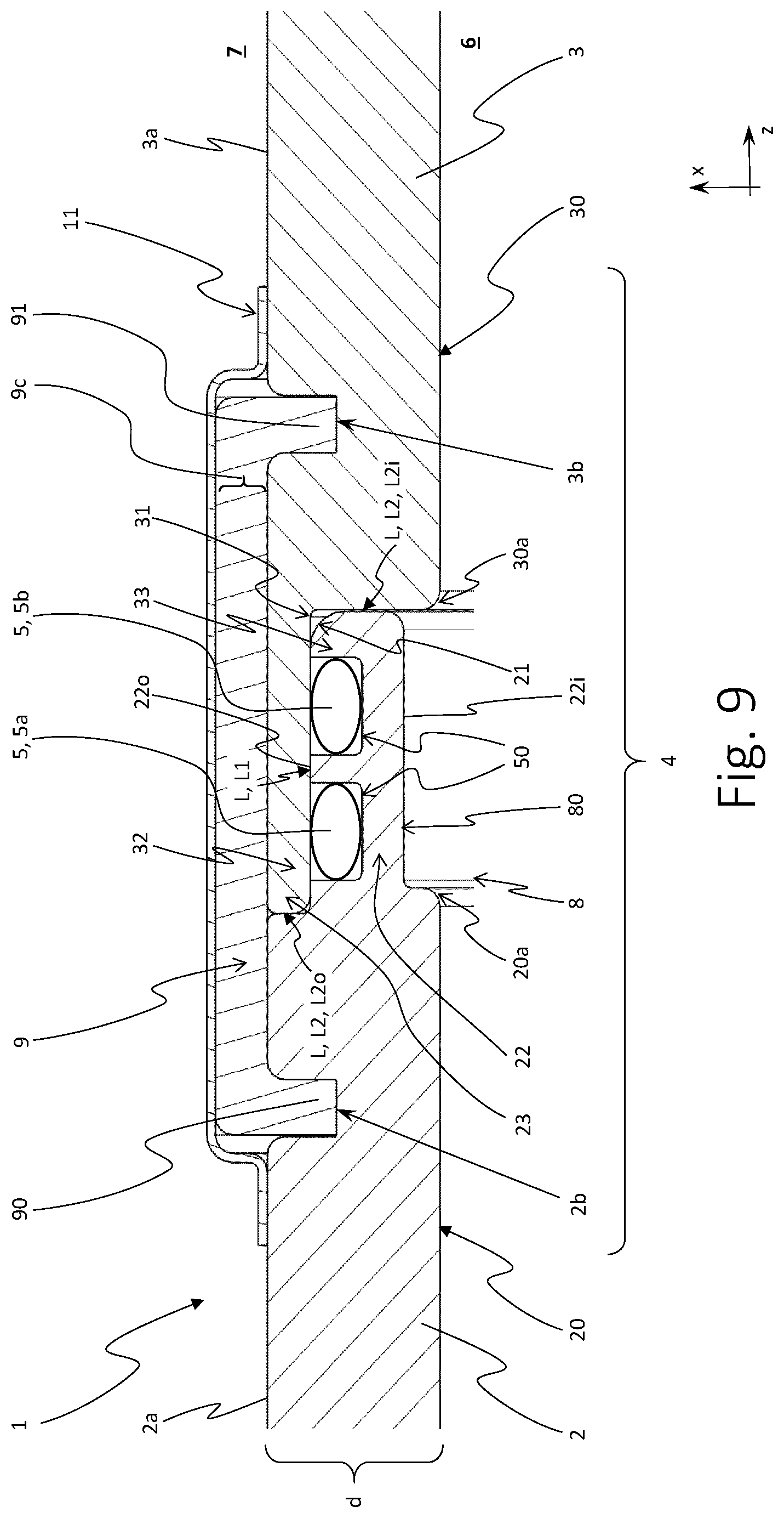 Patent US12322947 Figure 9 – Compact underground GIS for high-voltage gas-insulated substation (GIS), busbars and lines (GIL)
