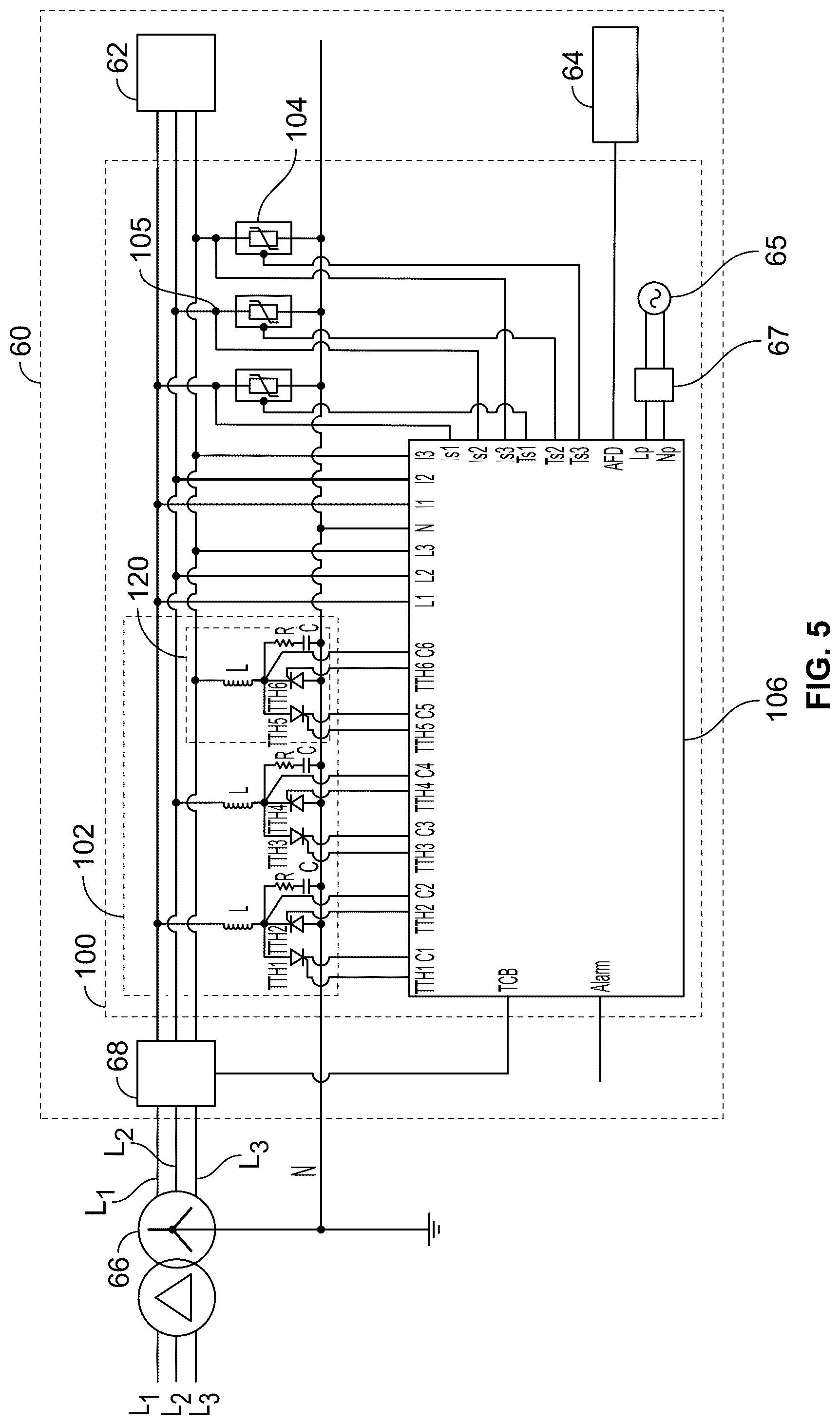 Patent US12322949 Figure 5 – Devices for overvoltage, overcurrent and arc flash protection