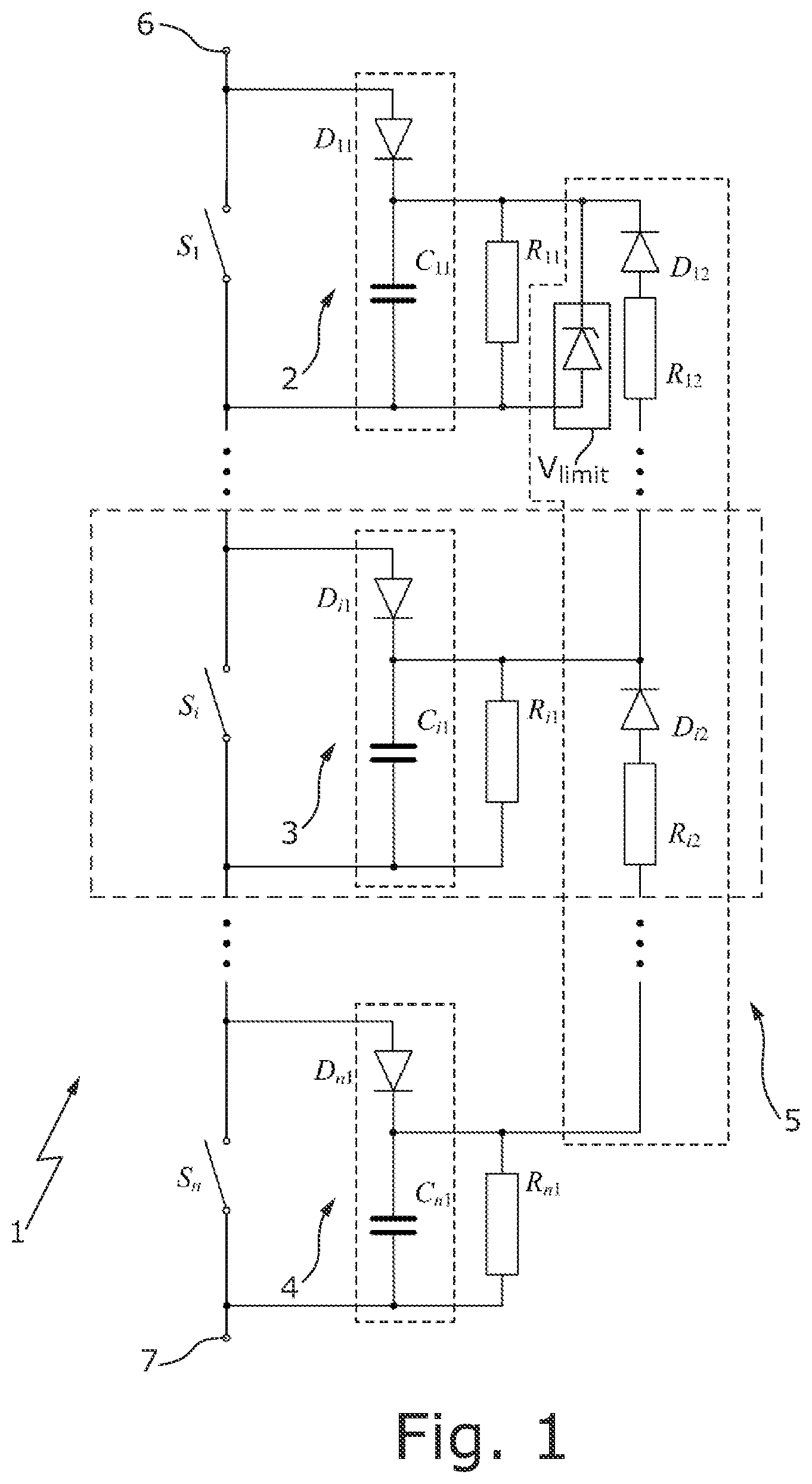 Patent US12322954 Figure 1 – HV switch unit, pulsing assembly and method of avoiding voltage imbalances in an HV switch
