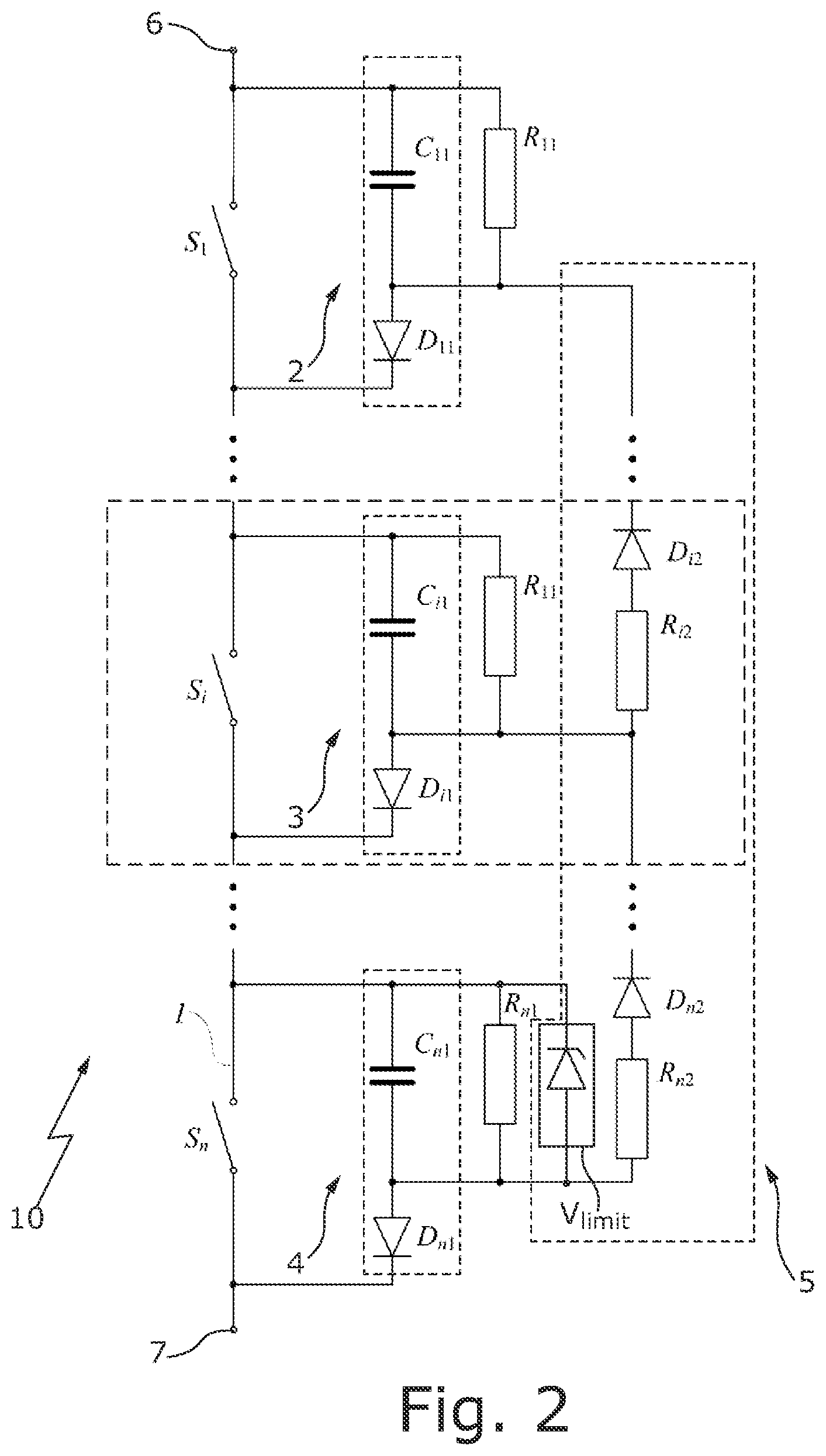 Patent US12322954 Figure 2 – HV switch unit, pulsing assembly and method of avoiding voltage imbalances in an HV switch