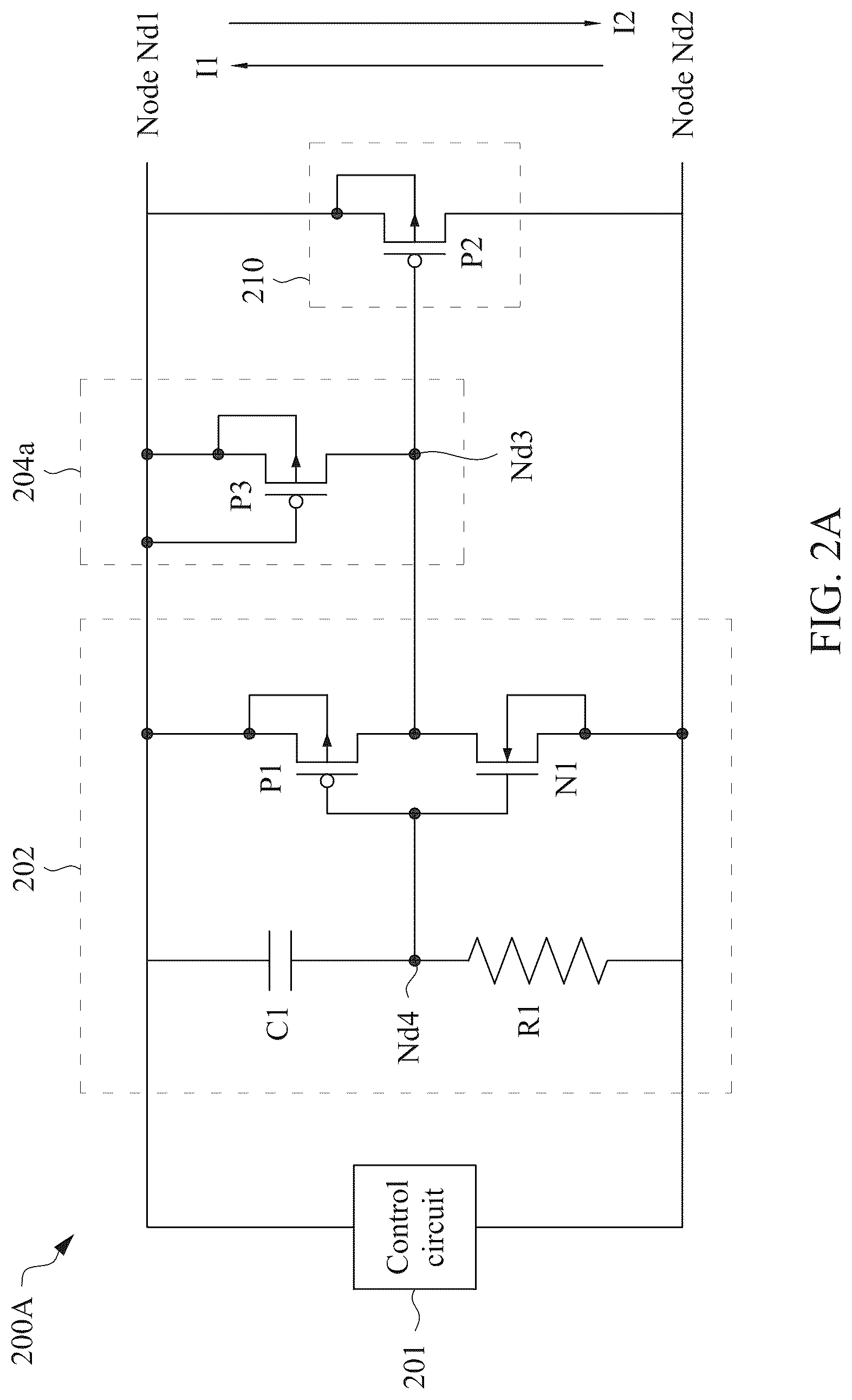 Patent US12322959 Figure 2 – Electrostatic discharge circuit and method of operating same