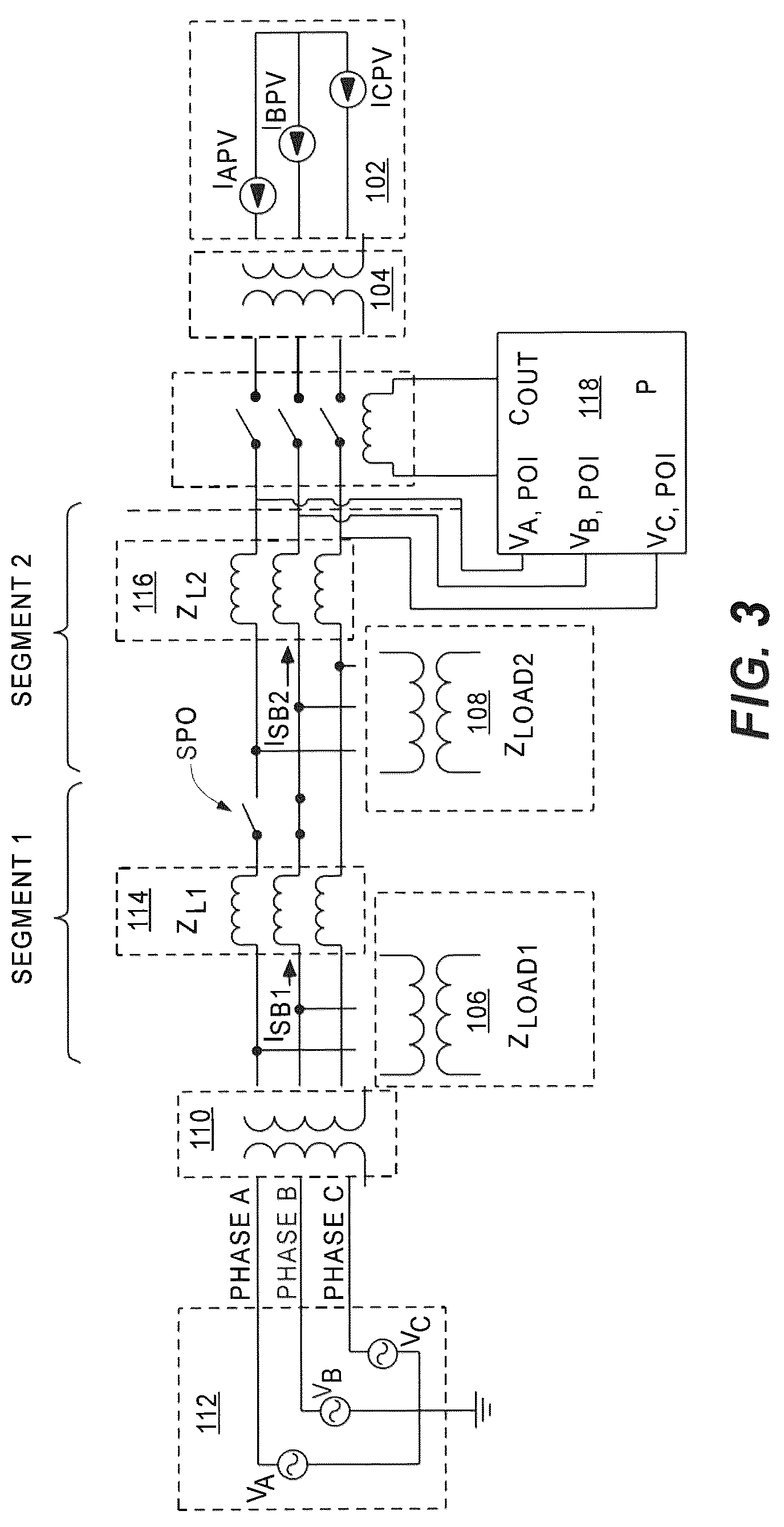 Patent US12322974 Figure 3 – Method and apparatus for detection of arbitrarily located single-phase open circuits by inverter-based resources