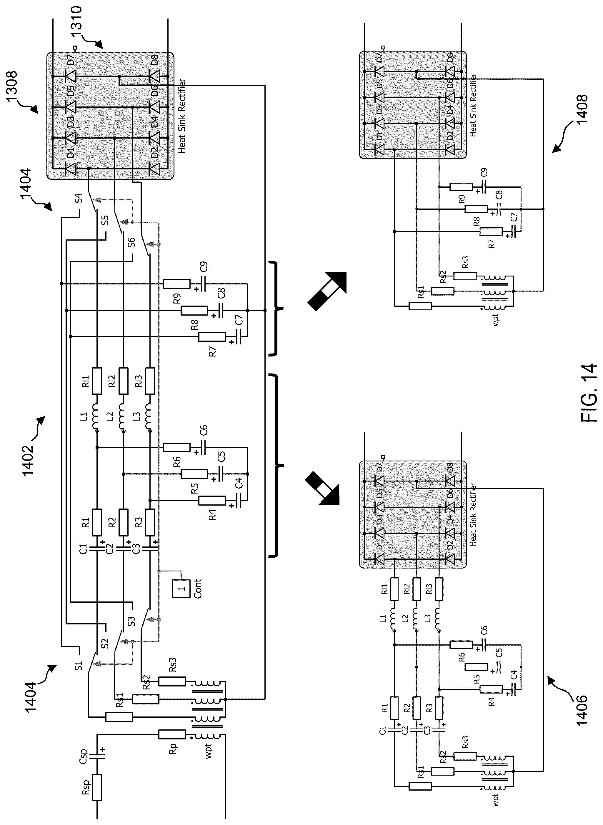 Patent US12322984 Figure 14 – Interoperable wireless charging with polyphase coil network