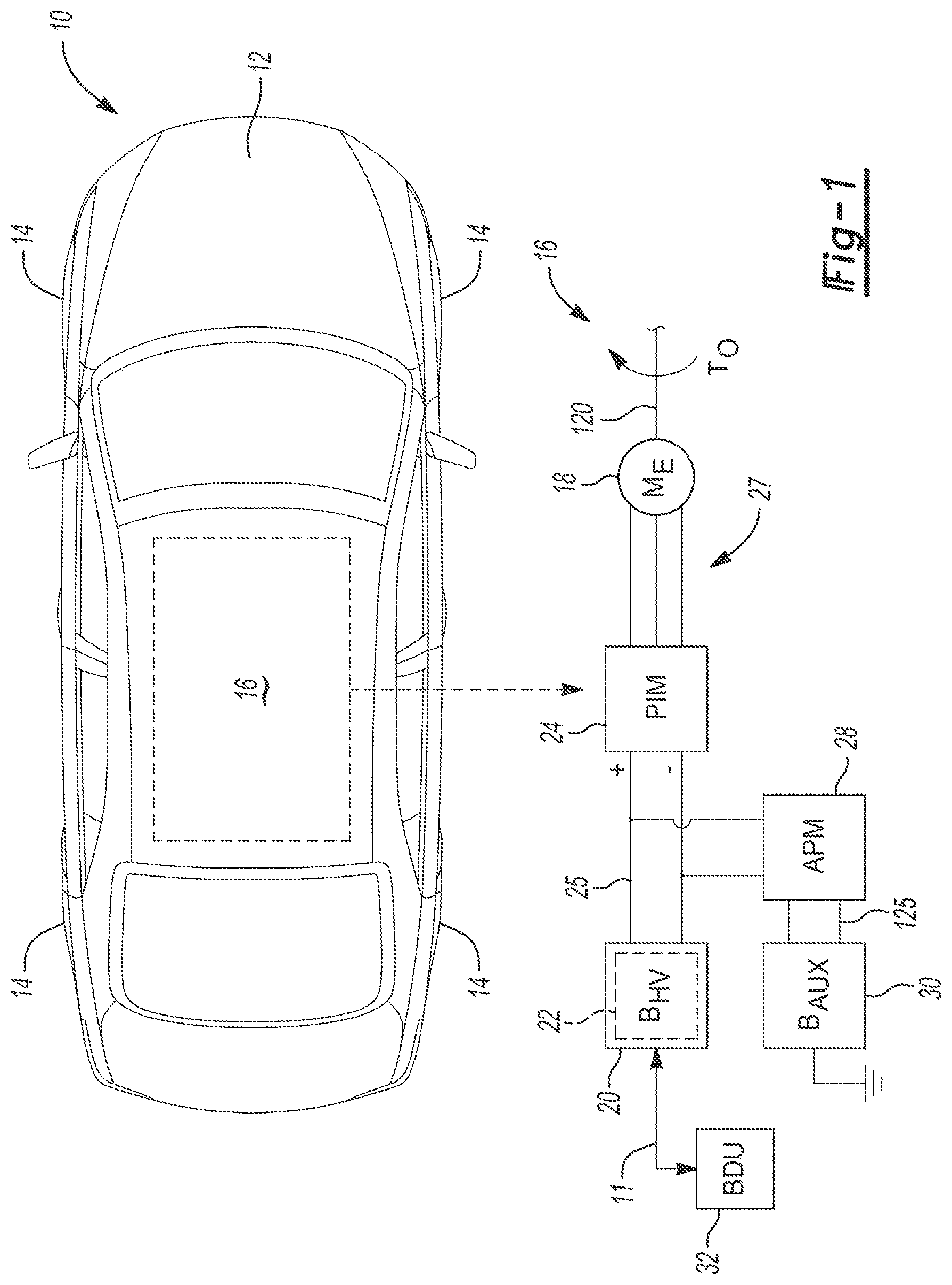 Patent US12322989 Figure 1 – Battery pack with parallel conductor routing