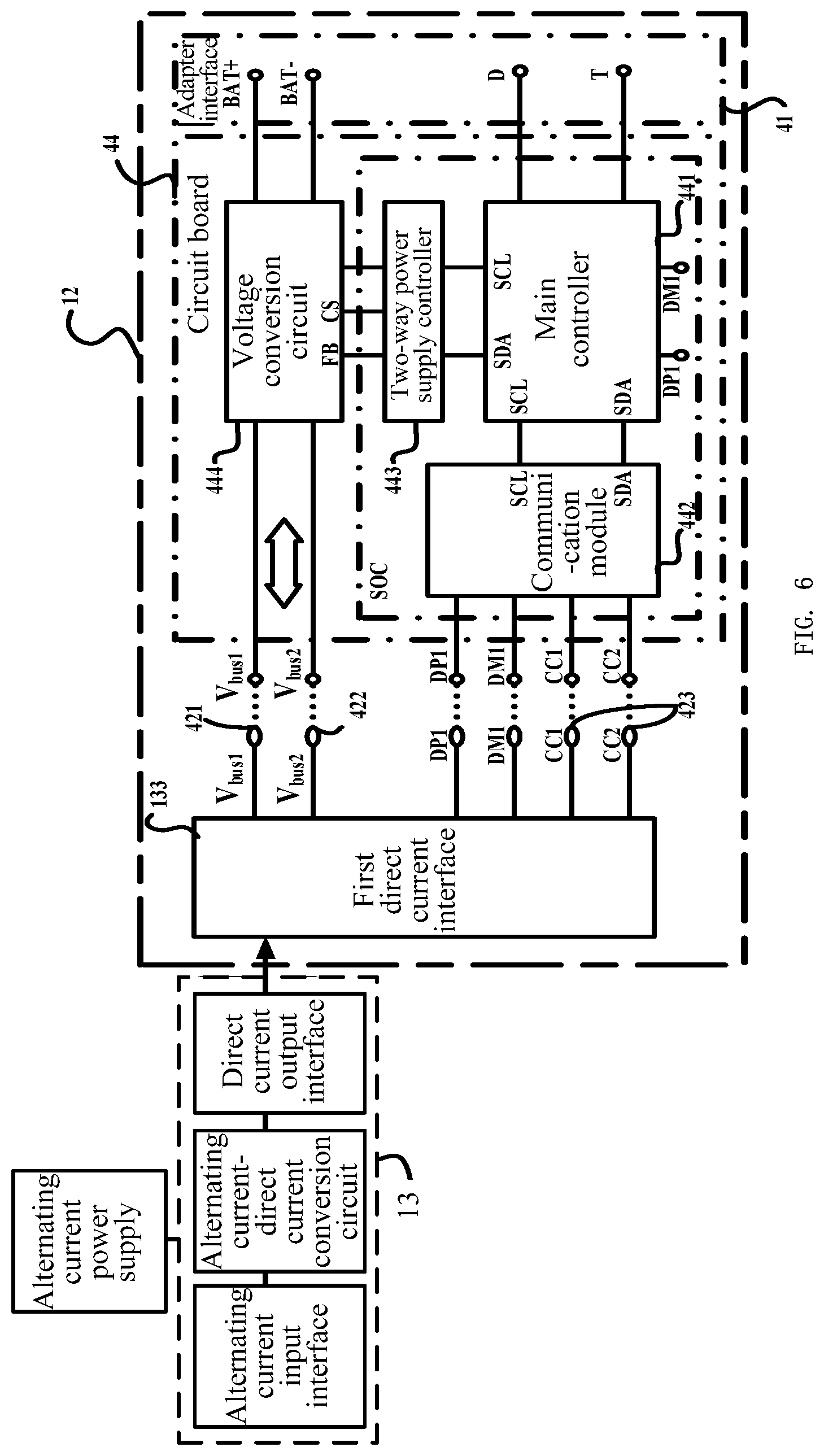 Patent US12322991 Figure 6 – Battery pack and an adapter with a voltage conversion circuit