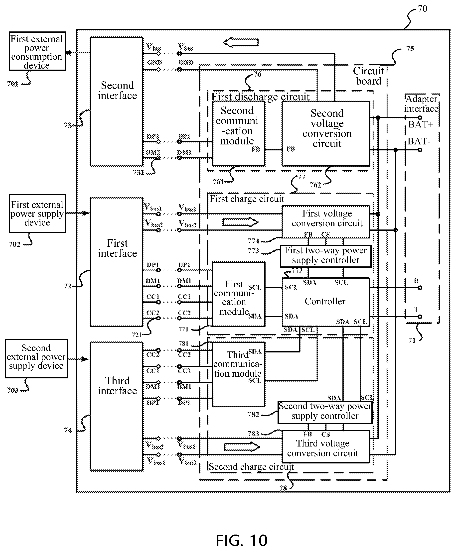 Patent US12322991 Figure 10 – Battery pack and an adapter with a voltage conversion circuit