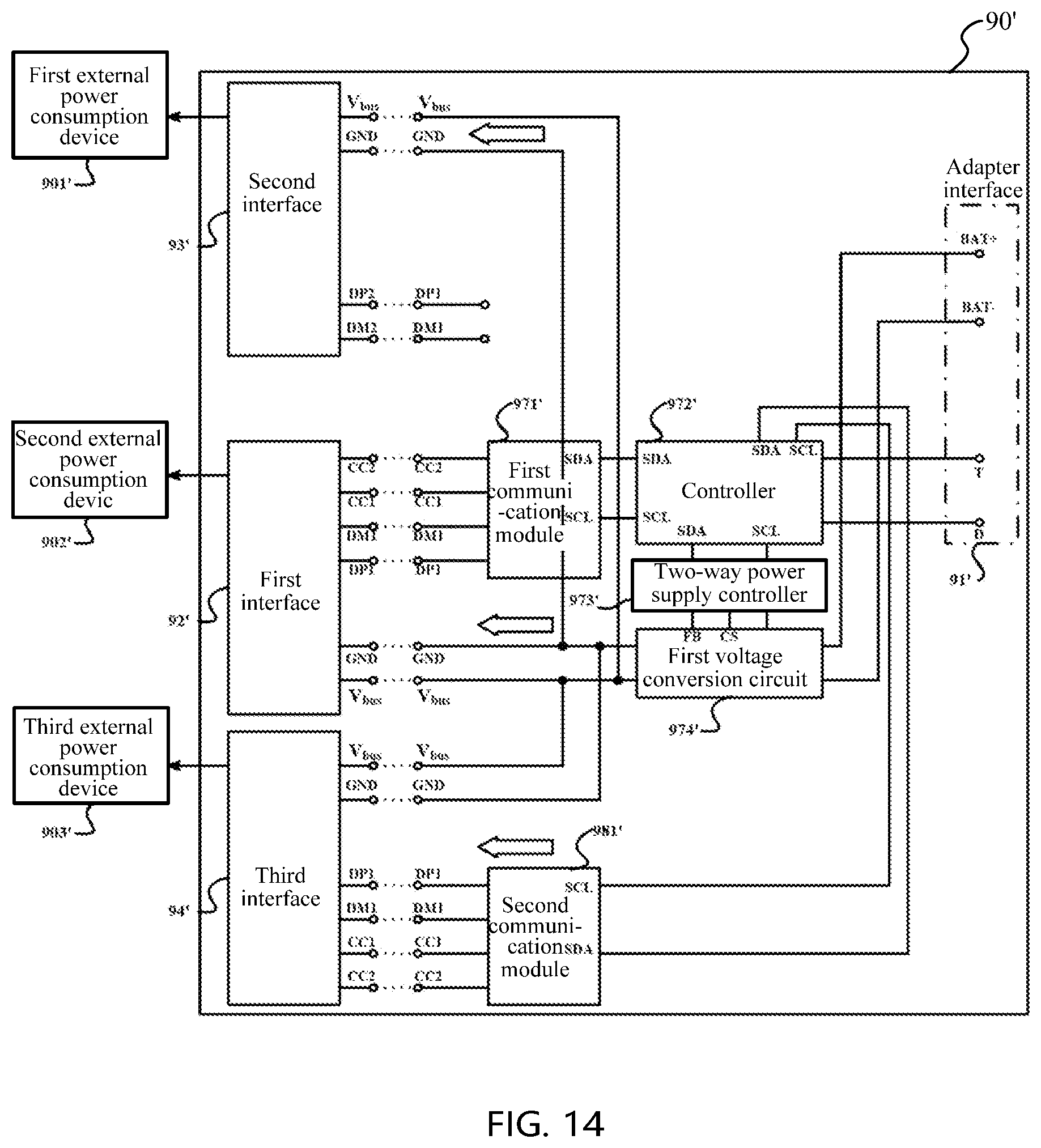 Patent US12322991 Figure 14 – Battery pack and an adapter with a voltage conversion circuit