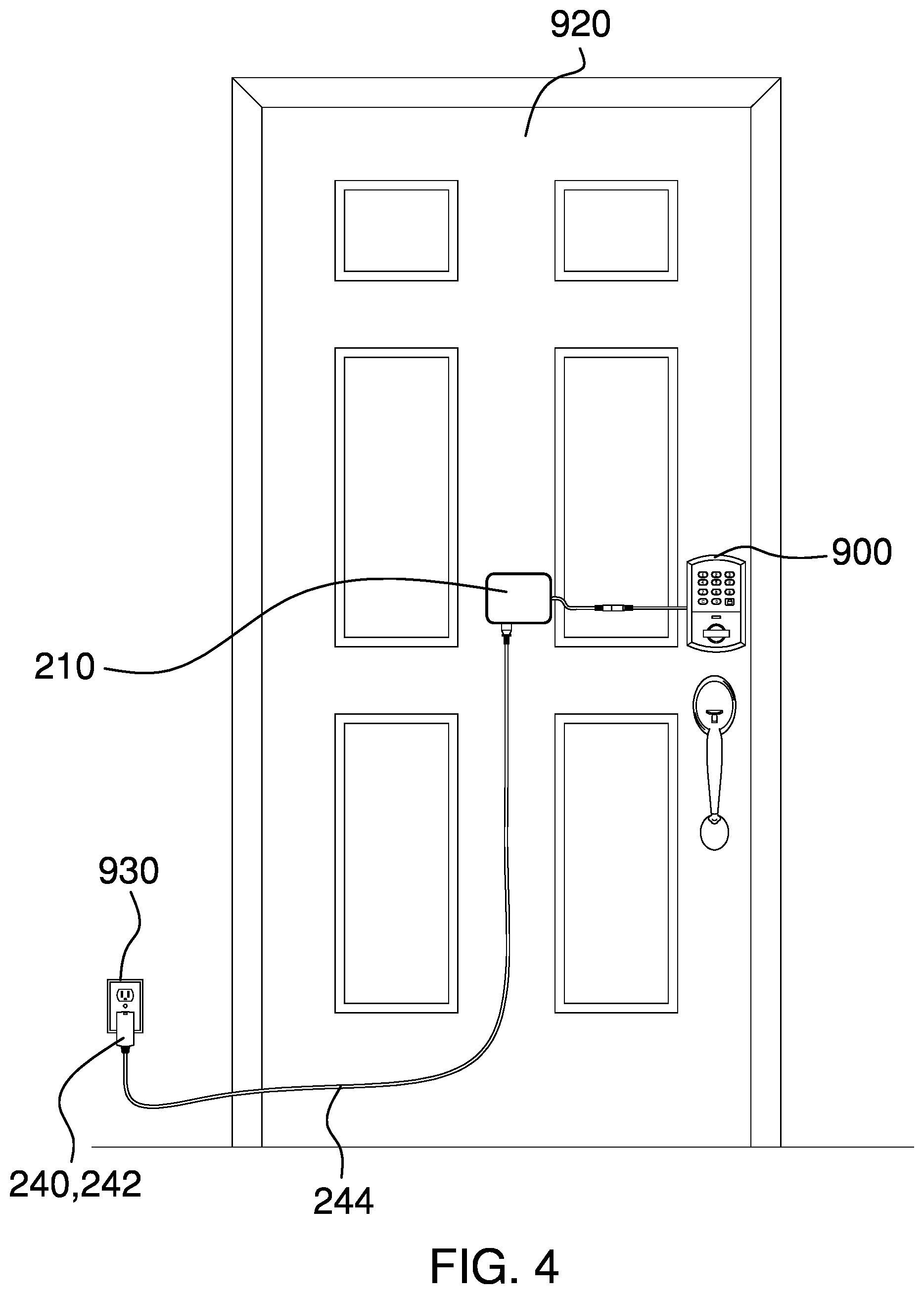 Patent US12322997 Figure 4 – Uninterrupted power supply for existing smart locks
