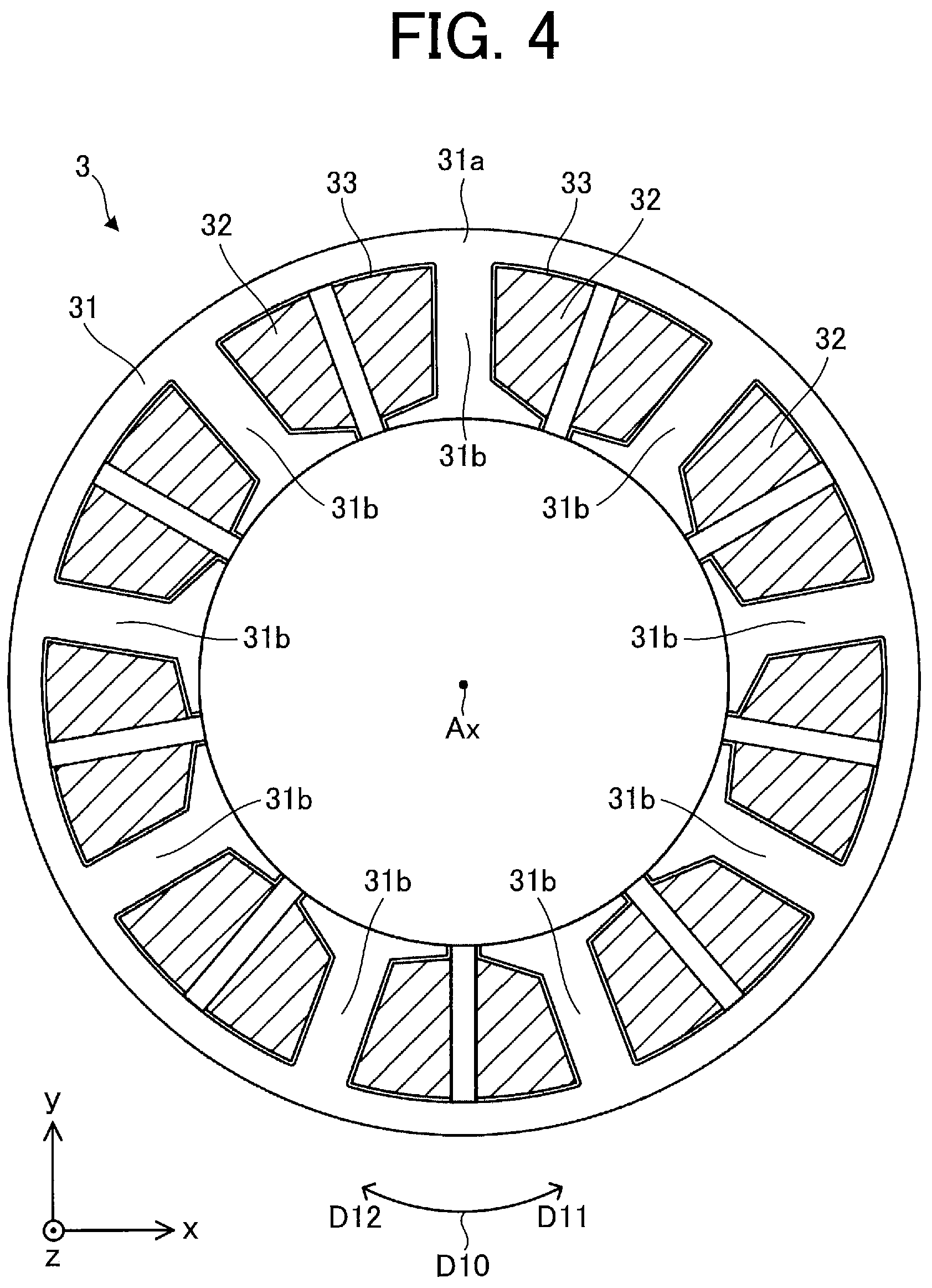 Patent US12323000 Figure 4 – Electric motor, fan, and air conditioner