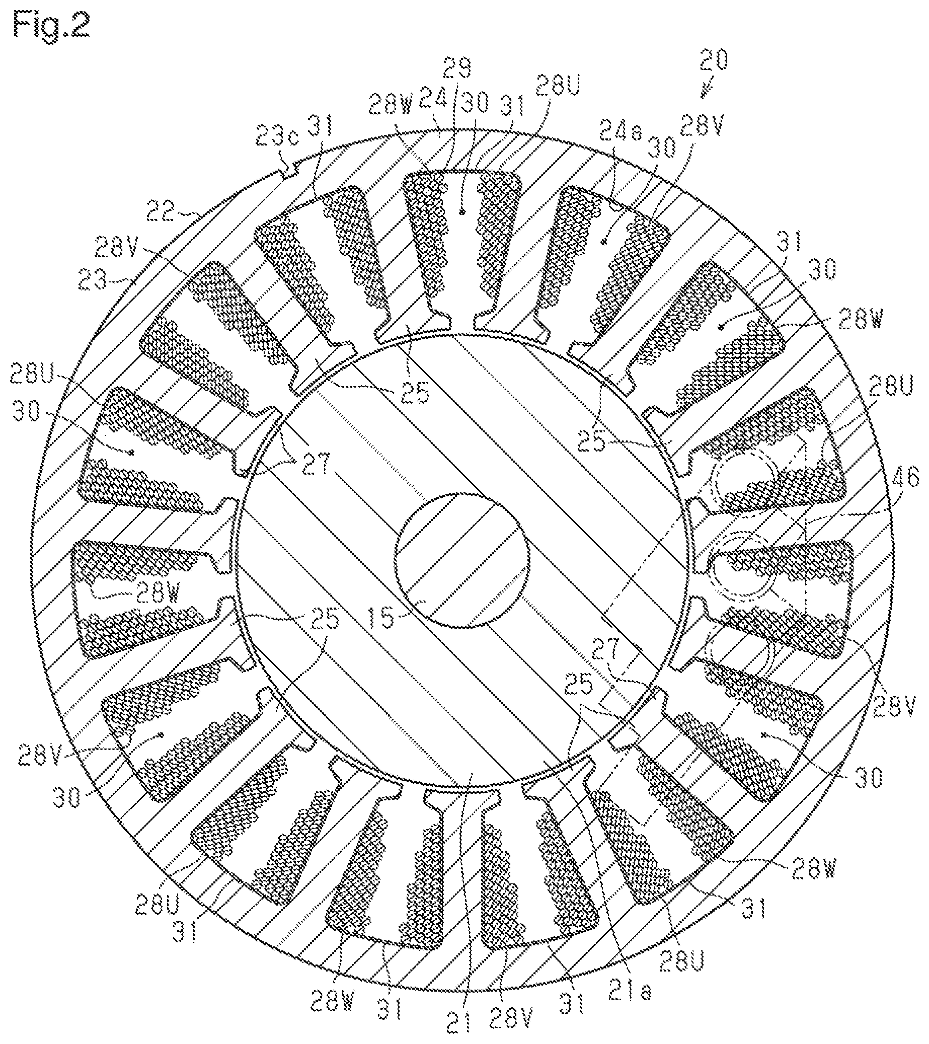 Patent US12323002 Figure 2 – Motor-driven compressor and method for manufacturing motor-driven compressor