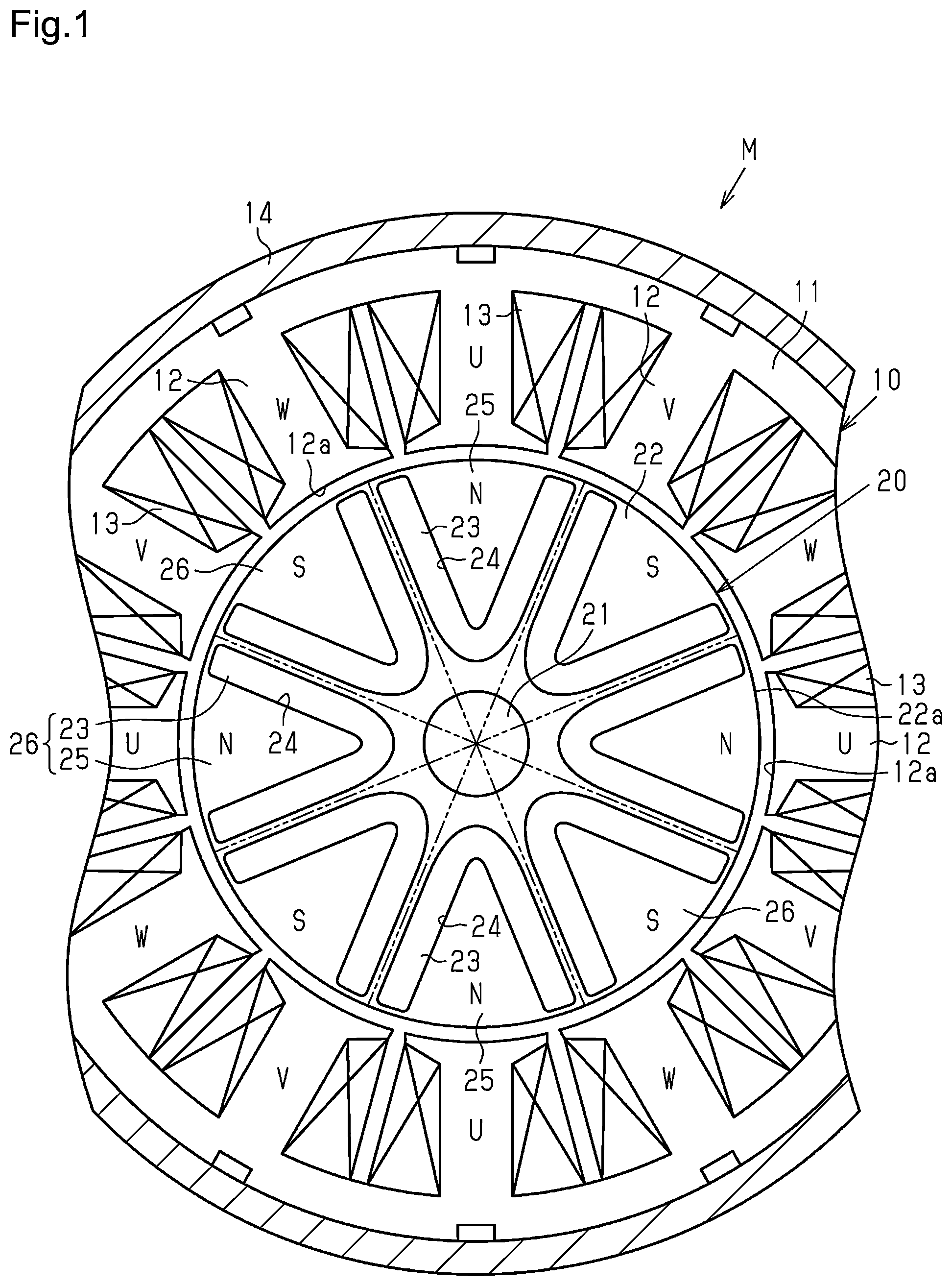 Patent US12323005 Figure 1 – Rotor and method for manufacturing rotor