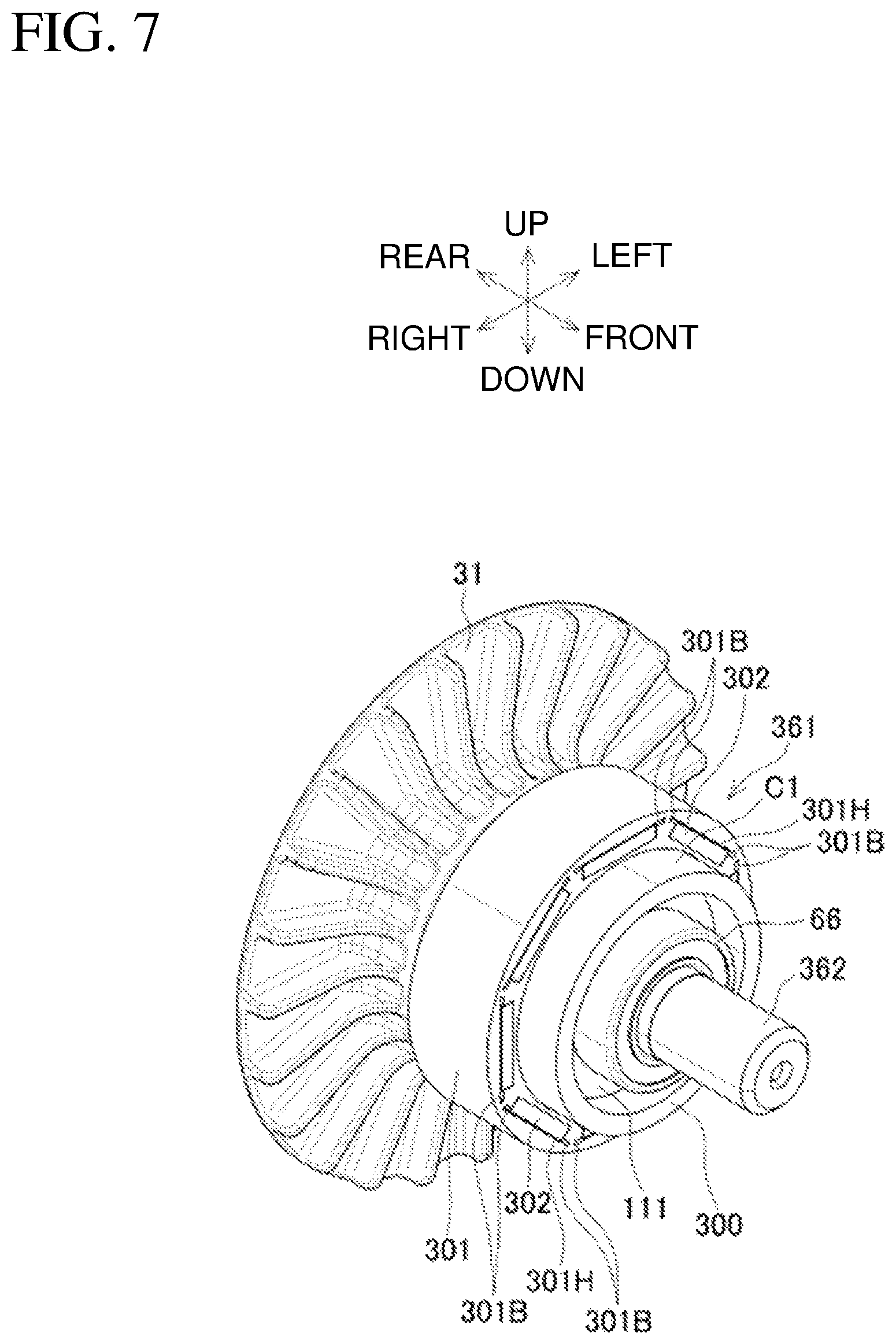Patent US12323008 Figure 7 – Electric work machine
