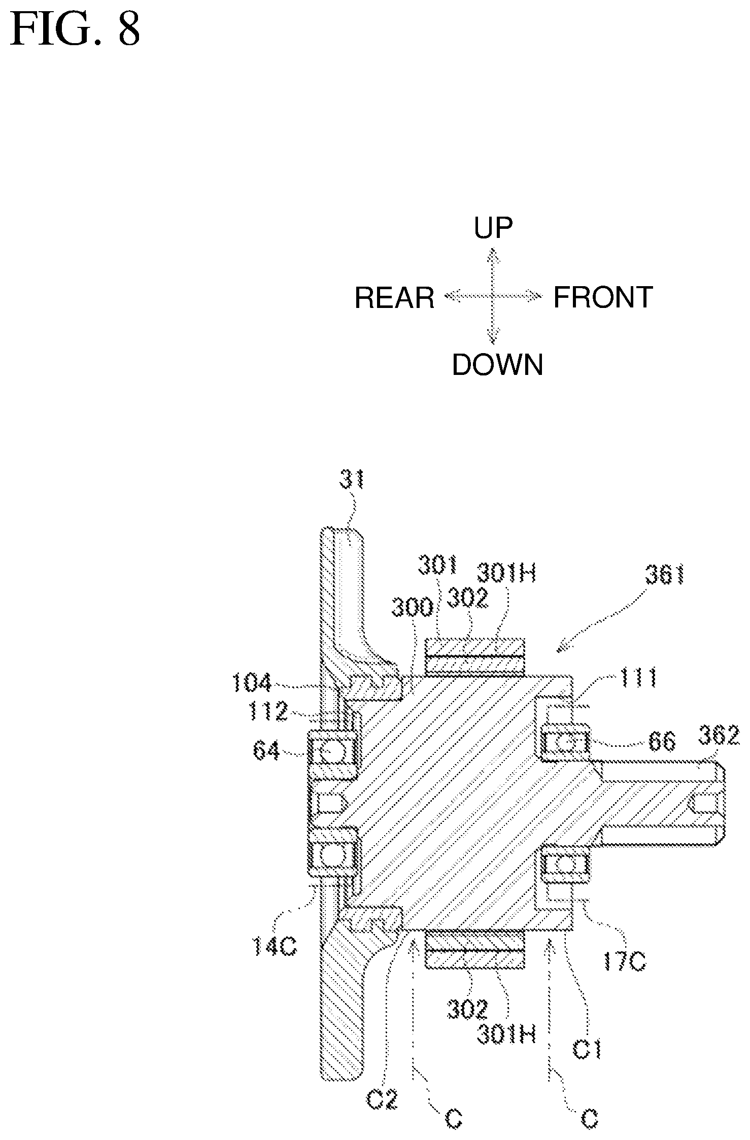 Patent US12323008 Figure 8 – Electric work machine