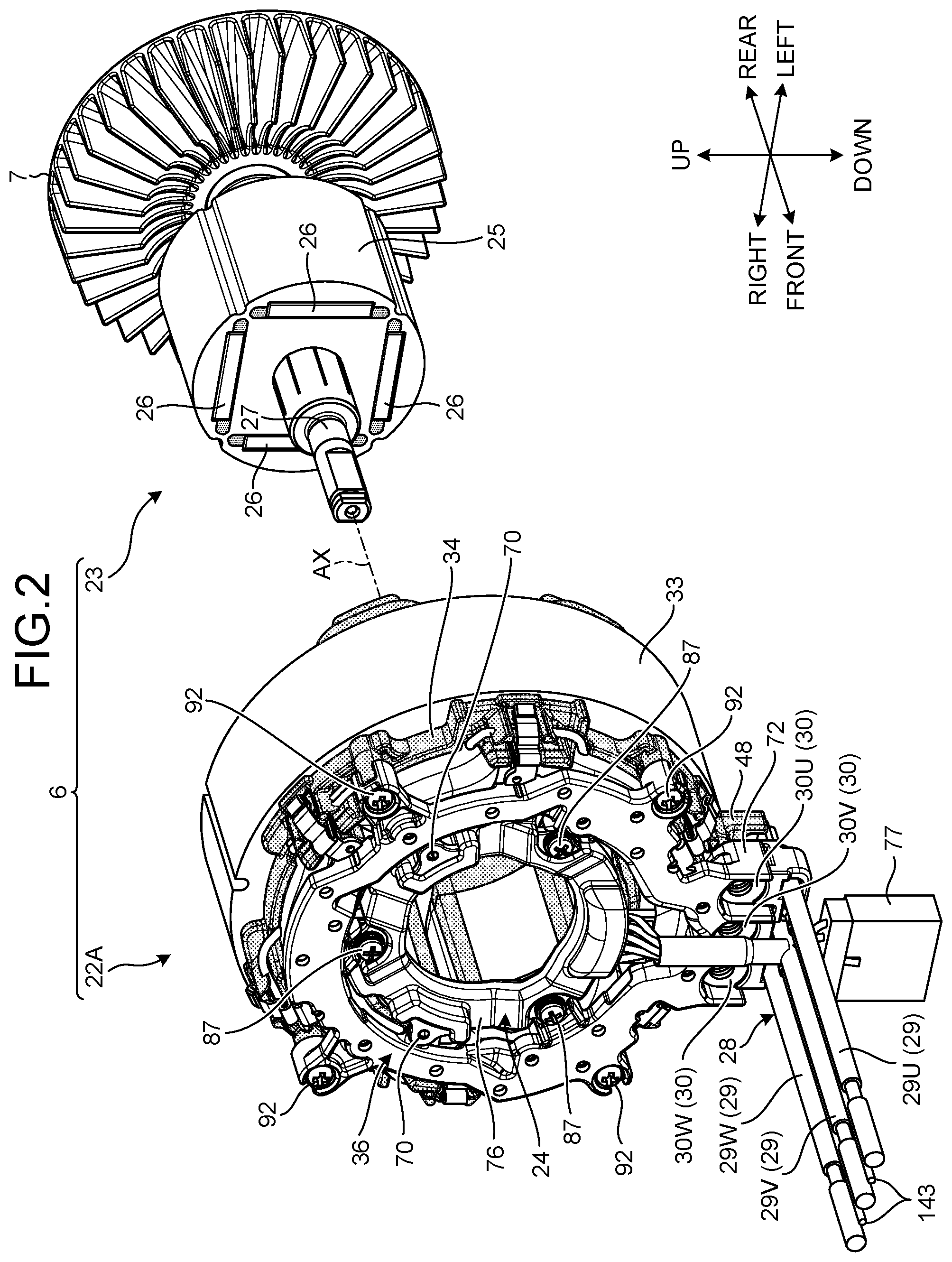 Patent US12323011 Figure 2 – Electric work machine