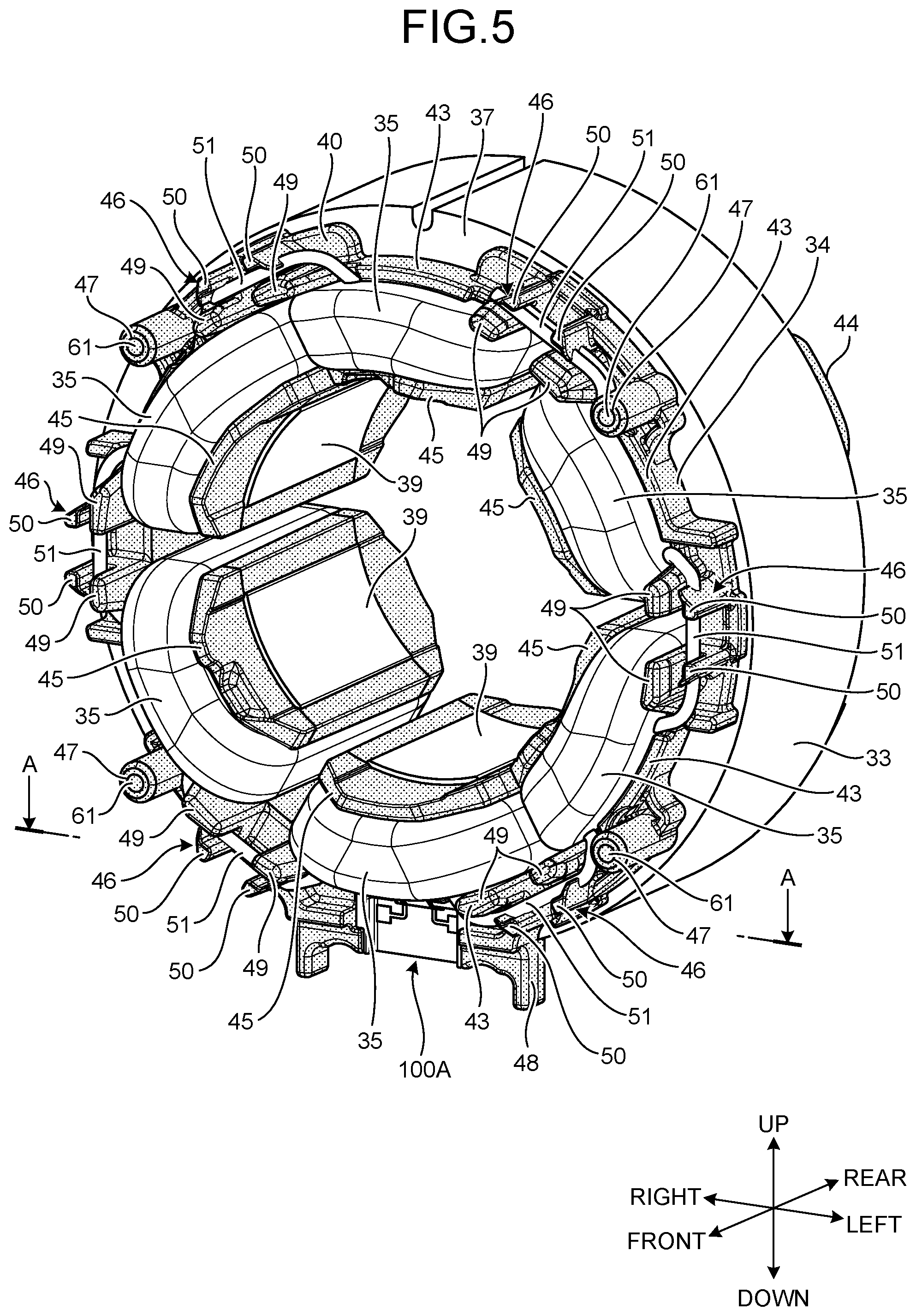 Patent US12323011 Figure 5 – Electric work machine