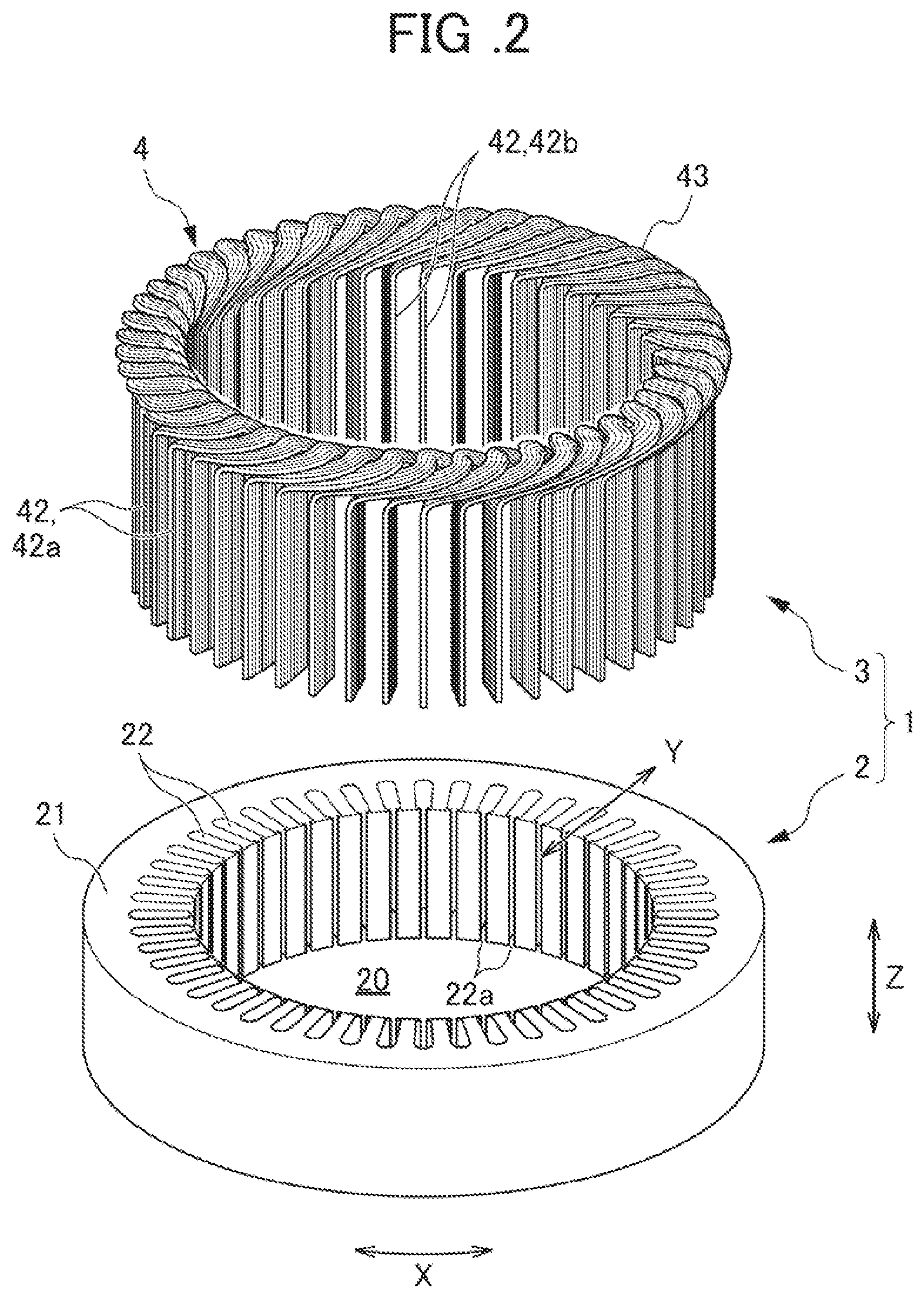 Patent US12323016 Figure 2 – Stator and method of manufacturing stator