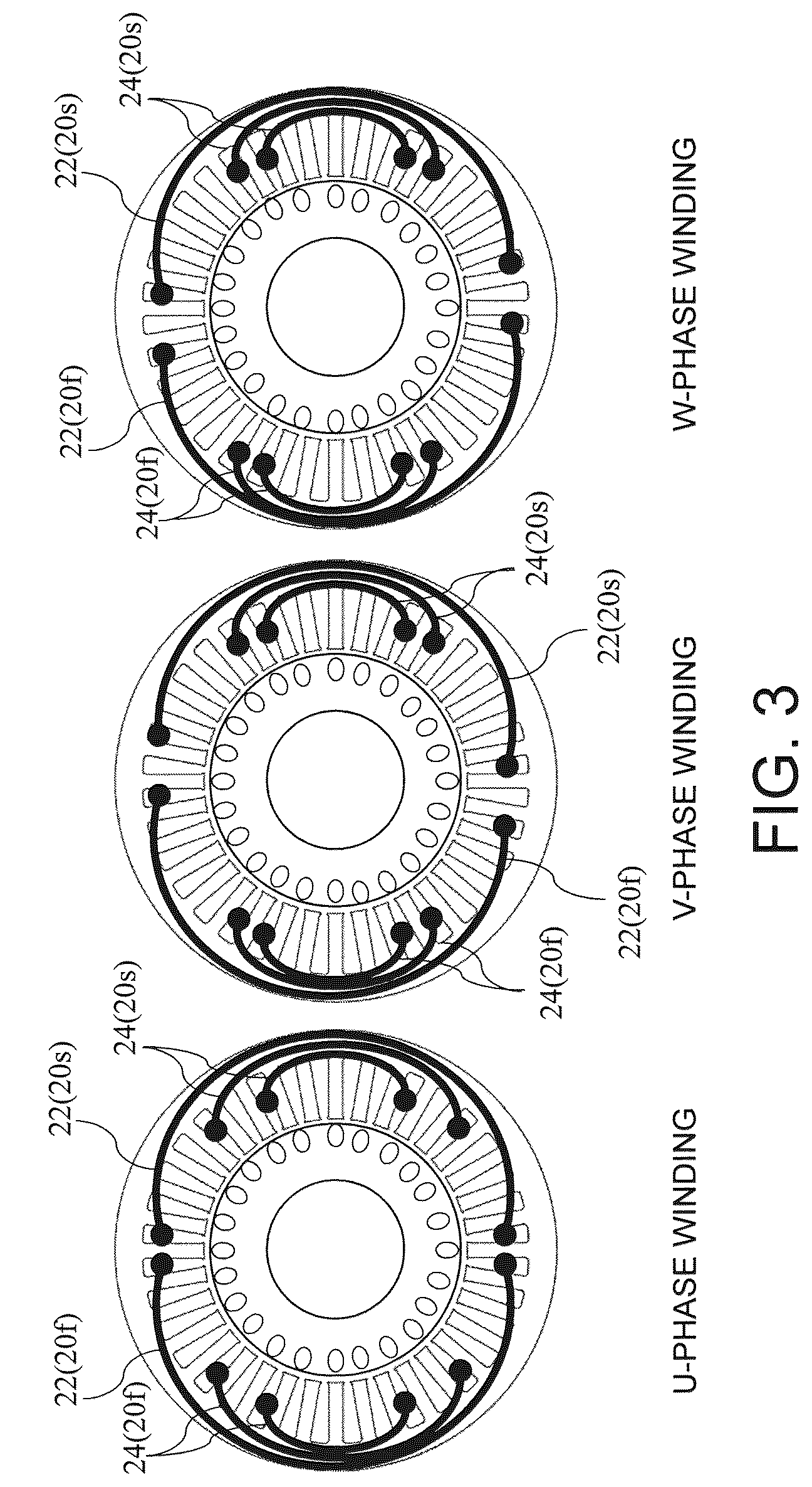 Patent US12323018 Figure 3 – Three-phase induction motor