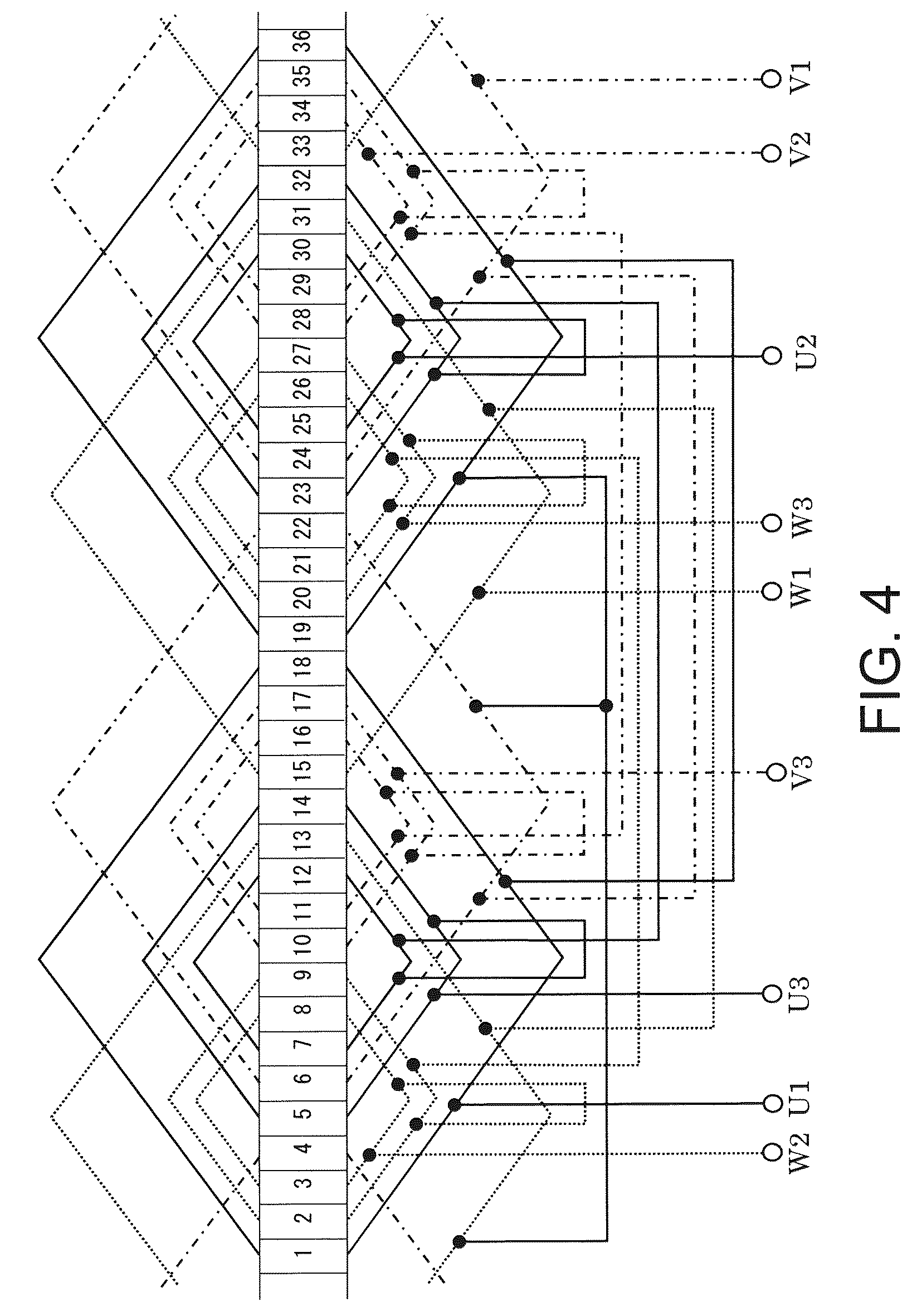 Patent US12323018 Figure 4 – Three-phase induction motor