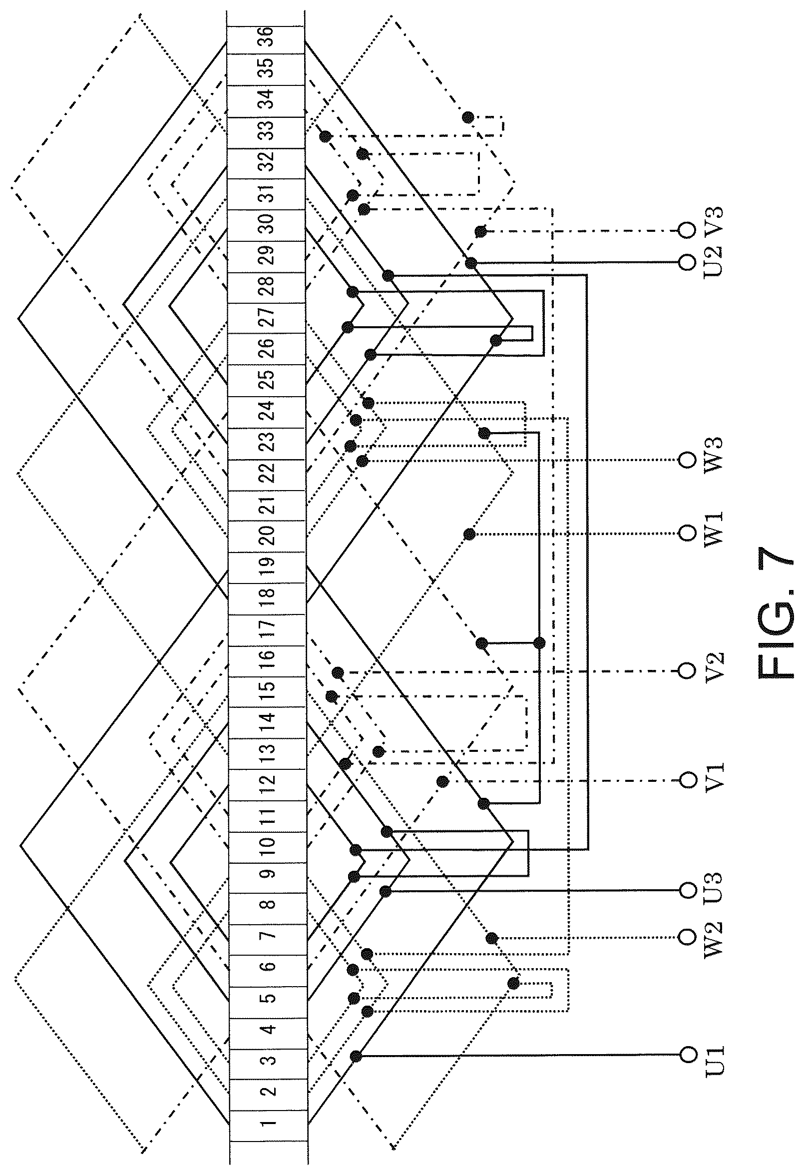 Patent US12323018 Figure 7 – Three-phase induction motor