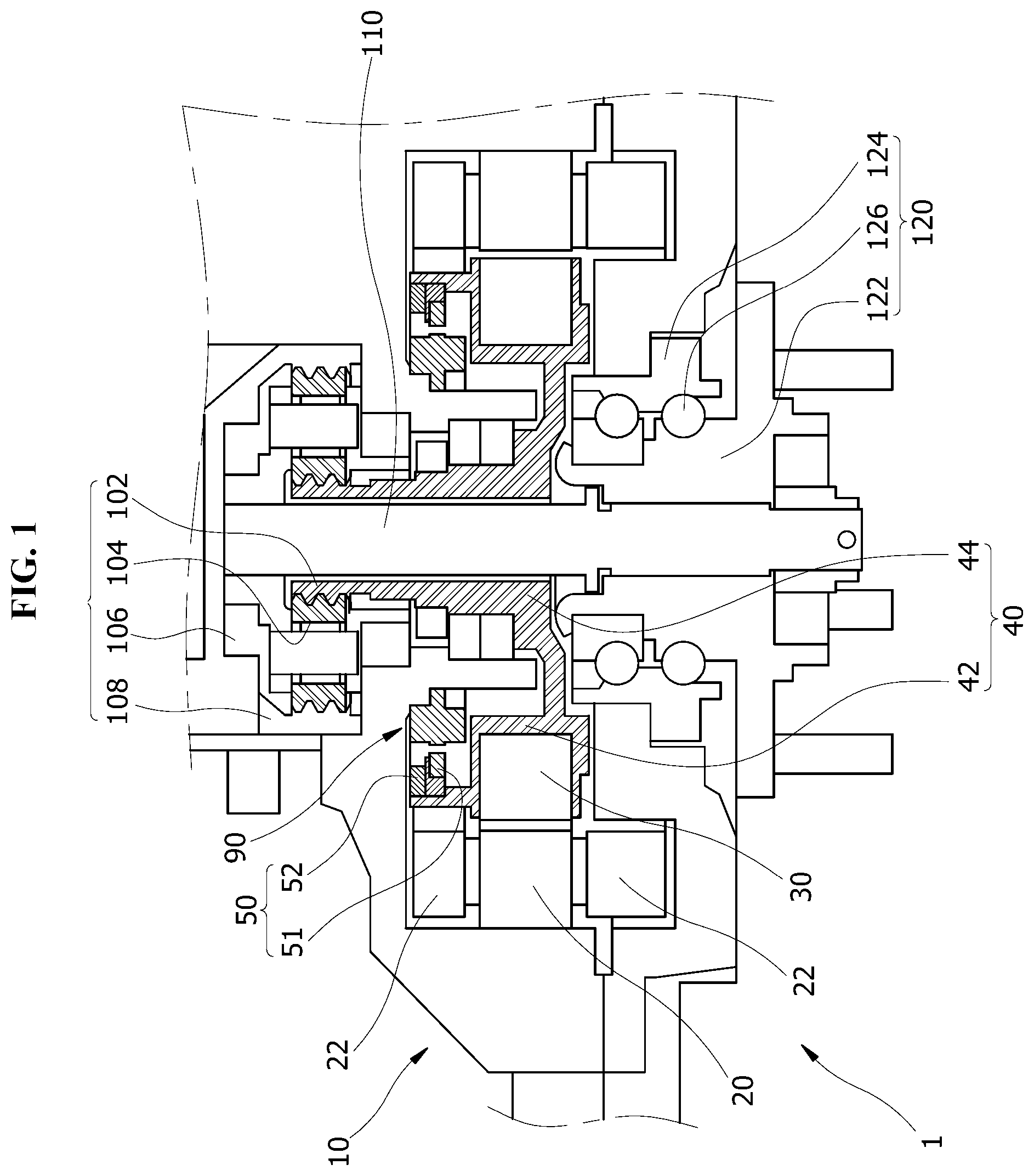 Patent US12323019 Figure 1 – In-wheel working device