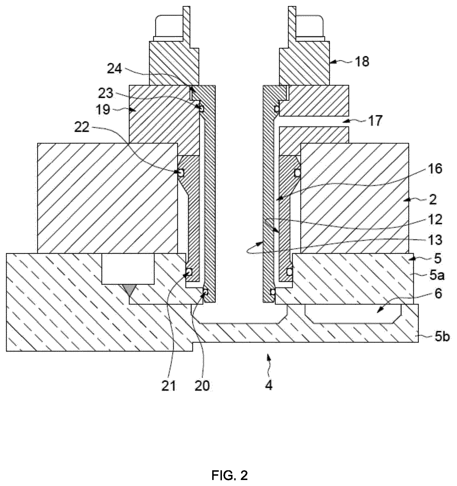 Patent US12323026 Figure 2 – System comprising a cooling device for a machine enclosed in a pressurized casing