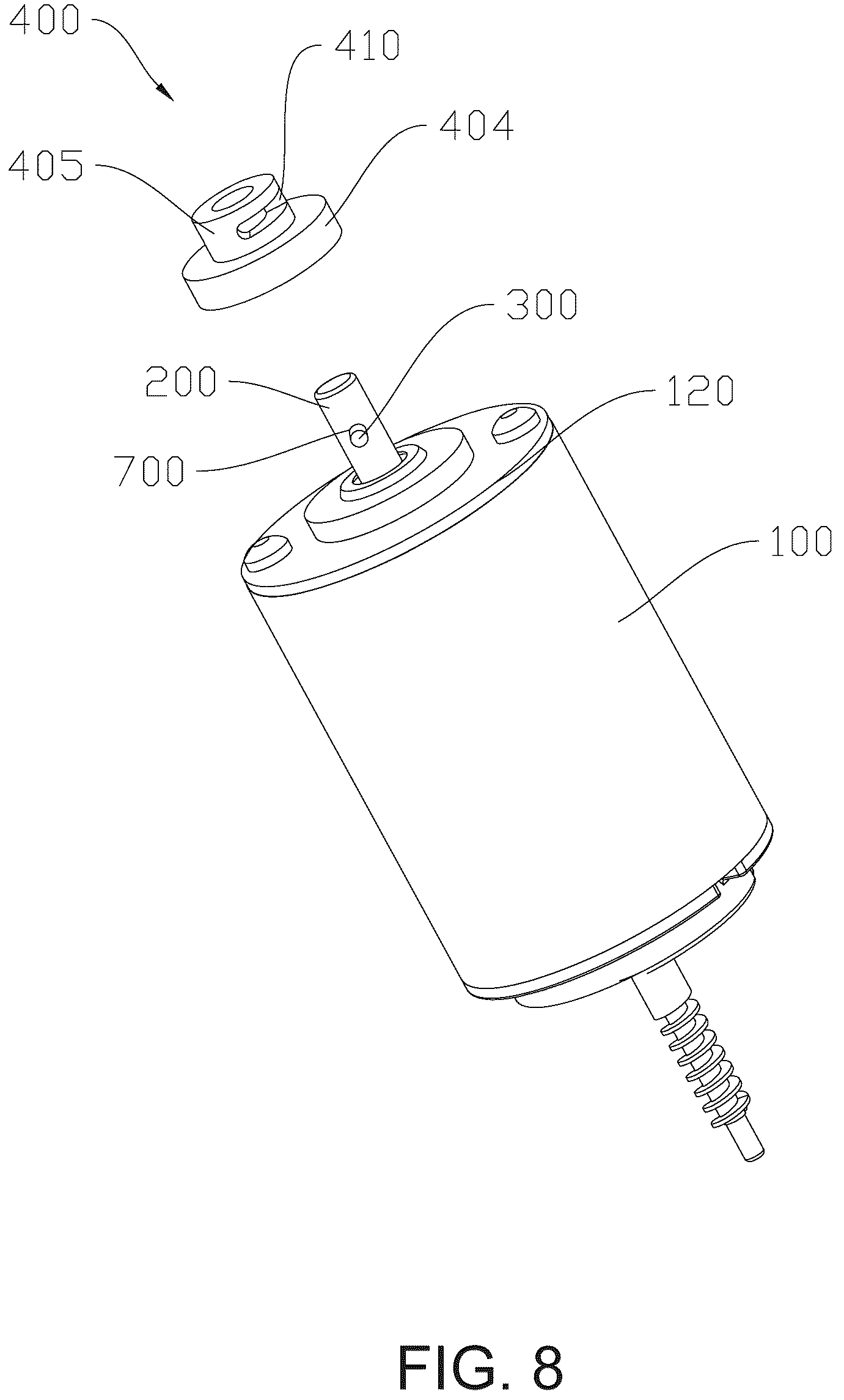 Patent US12323036 Figure 7 – Rotating self-locking actuator