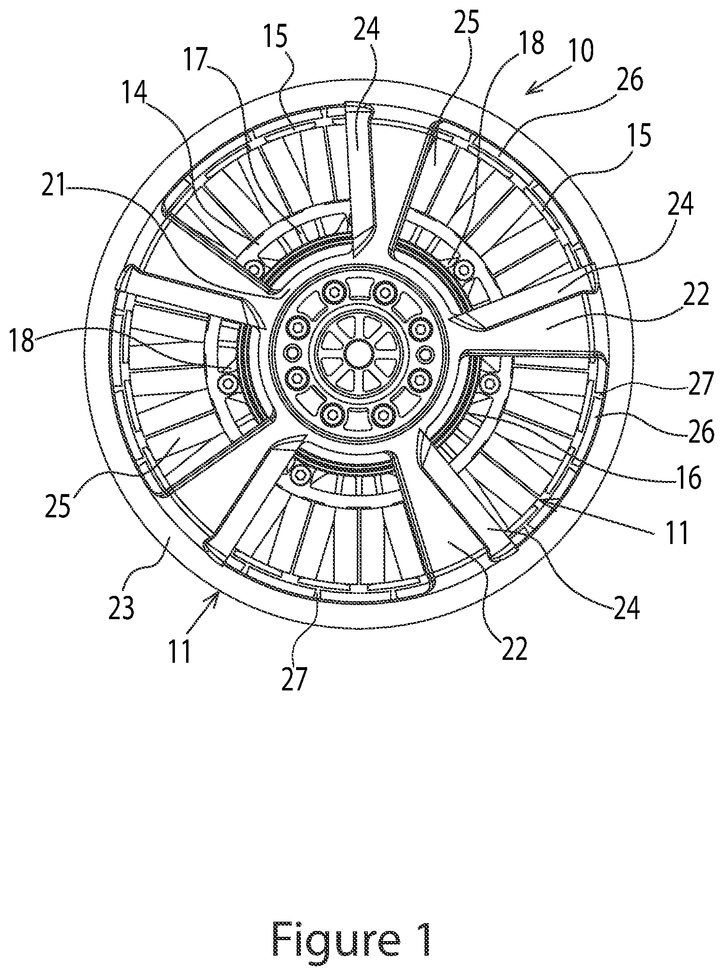 Patent US12323039 Figure 1 – Air cooling of an internal combustion engine with an electrical motor or generator