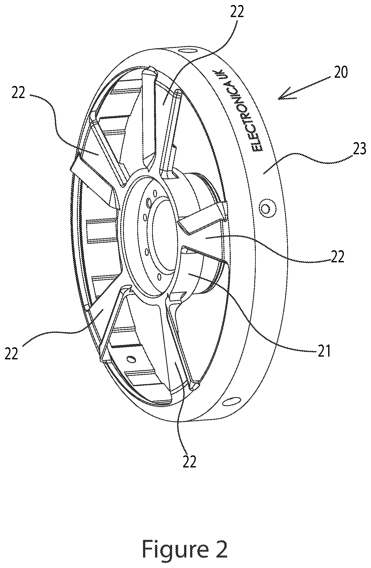 Patent US12323039 Figure 2 – Air cooling of an internal combustion engine with an electrical motor or generator