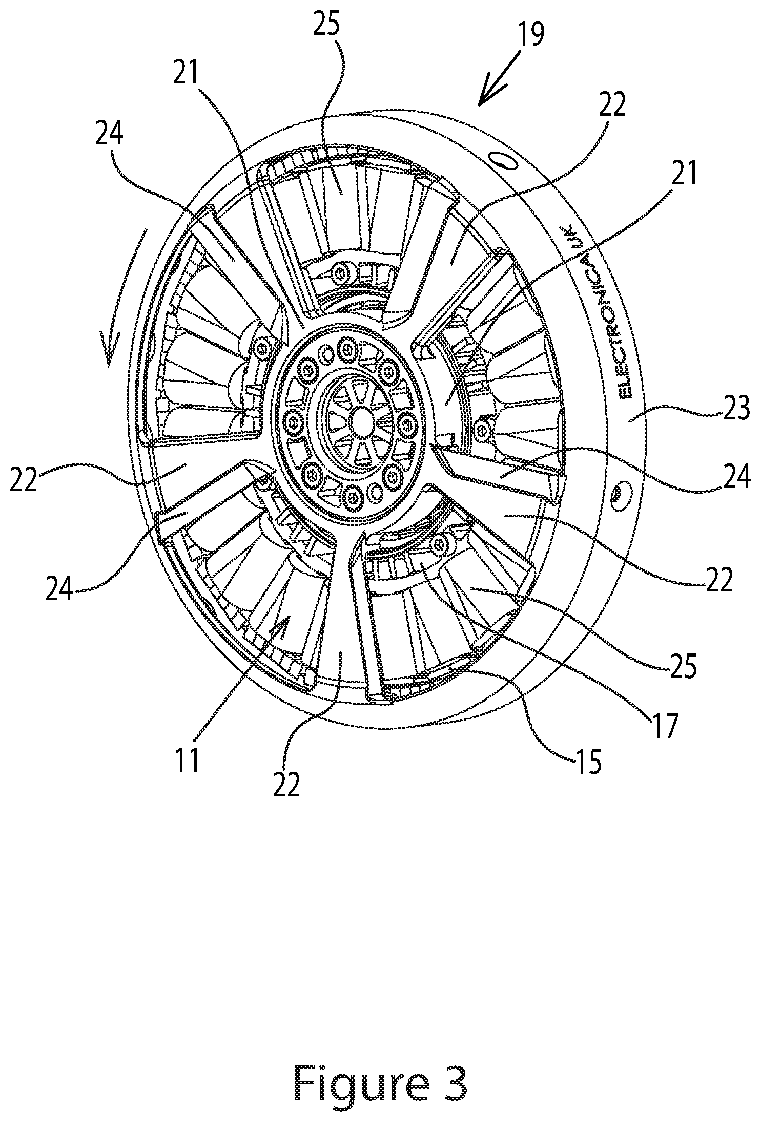 Patent US12323039 Figure 3 – Air cooling of an internal combustion engine with an electrical motor or generator