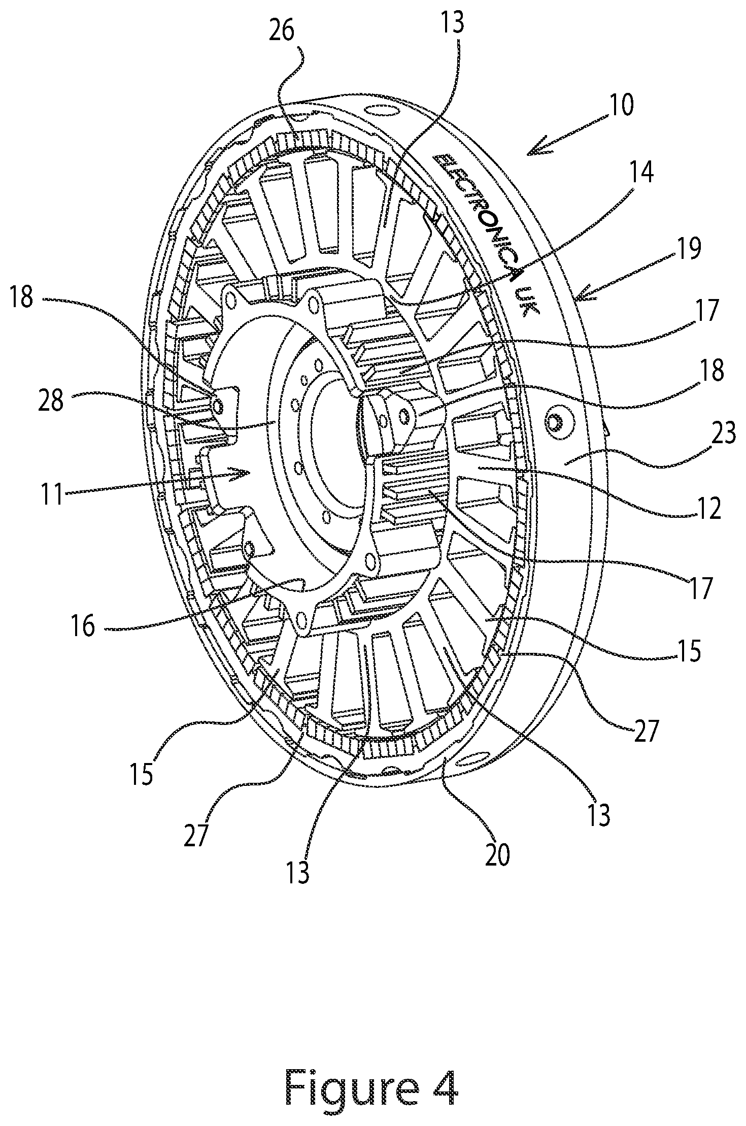 Patent US12323039 Figure 4 – Air cooling of an internal combustion engine with an electrical motor or generator