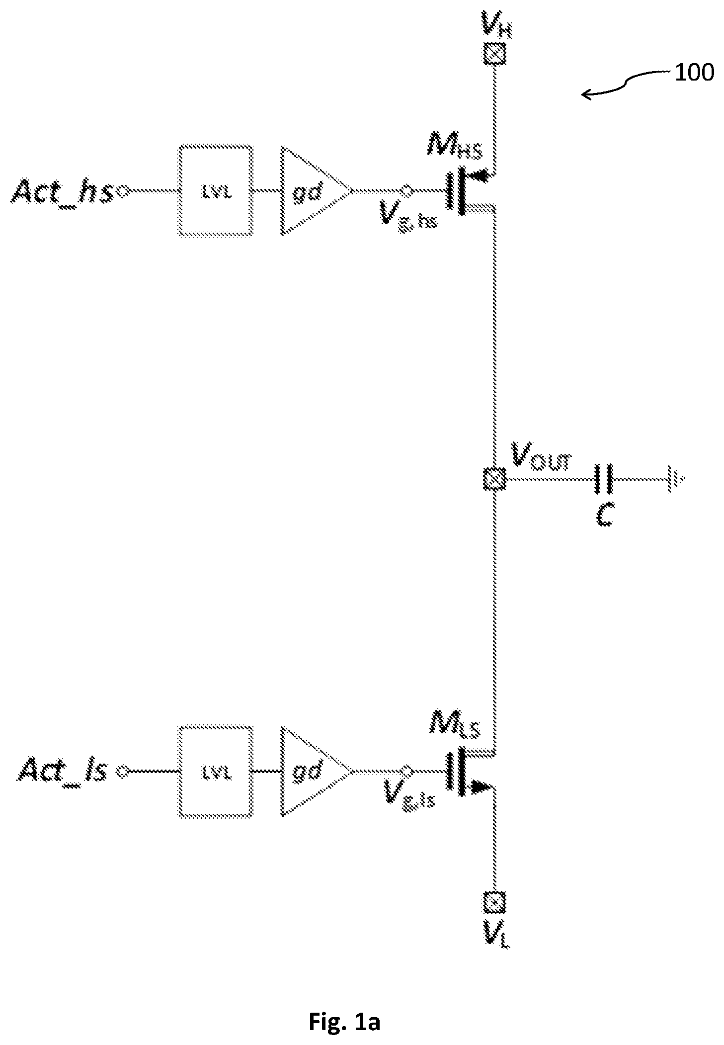Patent US12323045 Figure 1 – Driver stage with an intermediate circuit