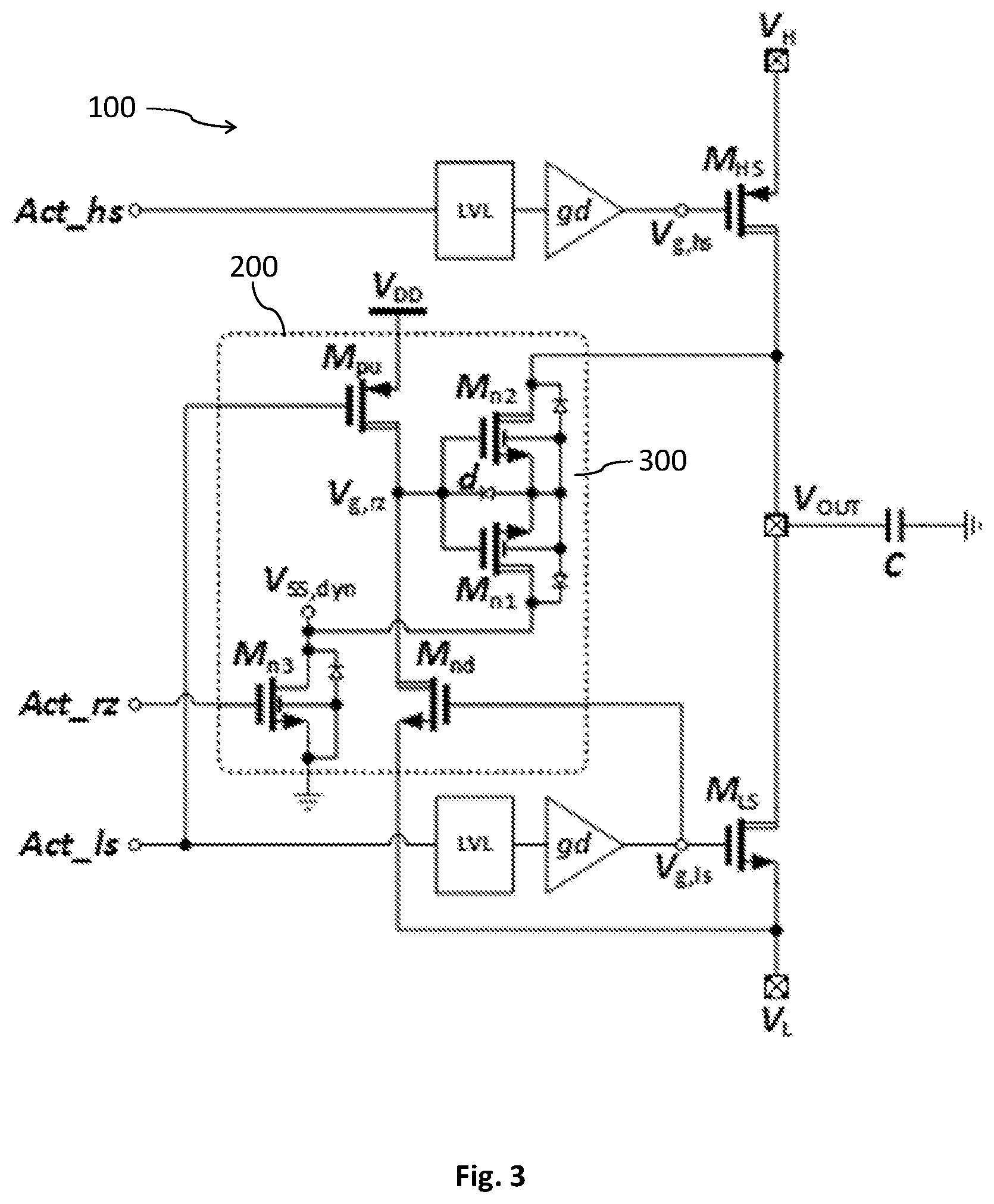 Patent US12323045 Figure 7 – Driver stage with an intermediate circuit