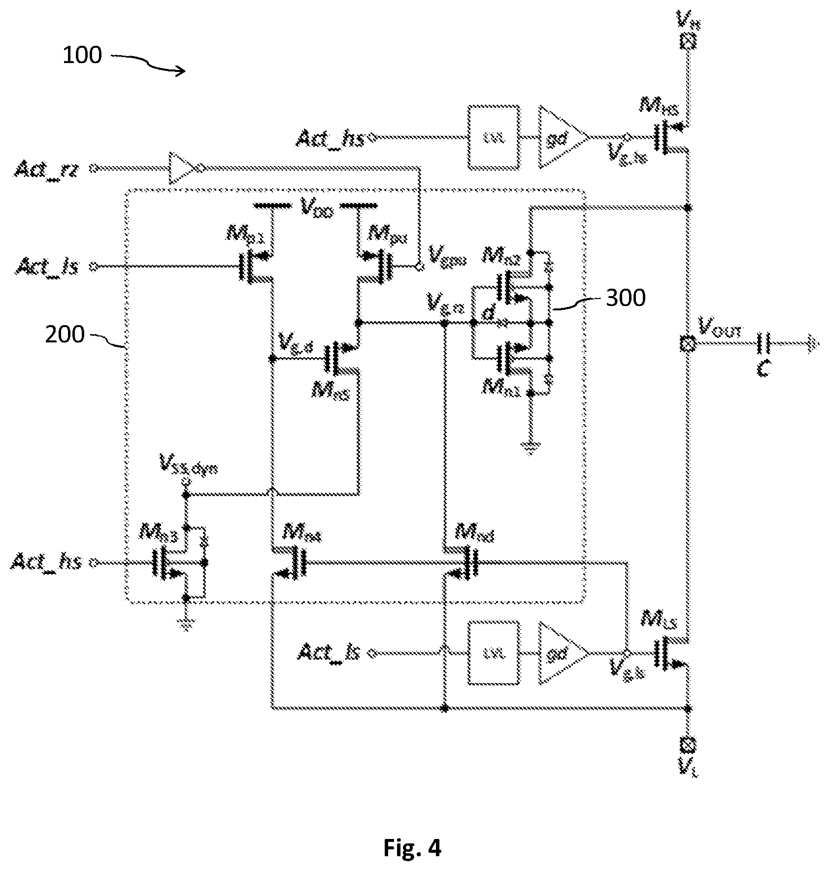 Patent US12323045 Figure 8 – Driver stage with an intermediate circuit