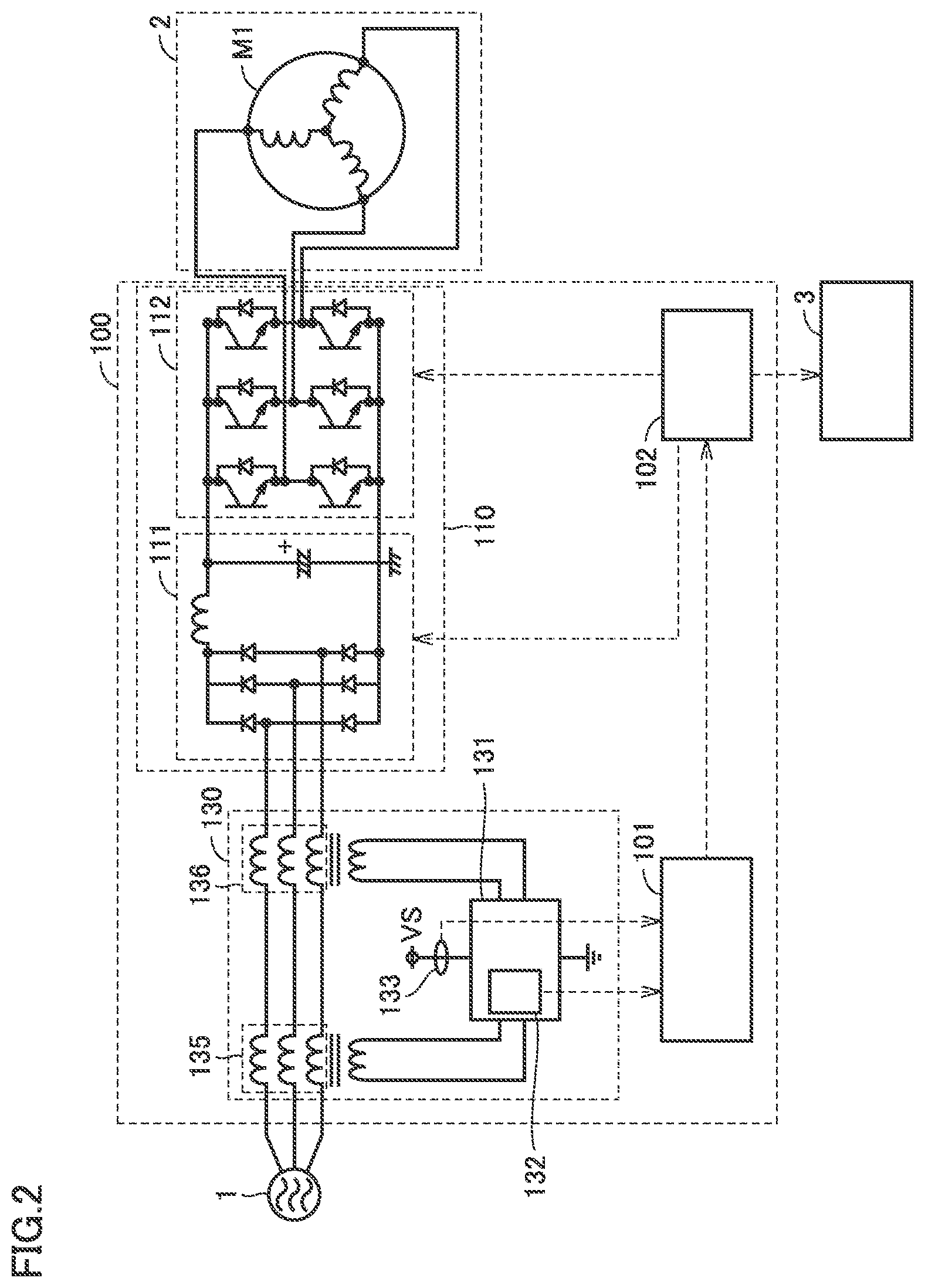 Patent US12323046 Figure 2 – Power conversion device and air conditioner